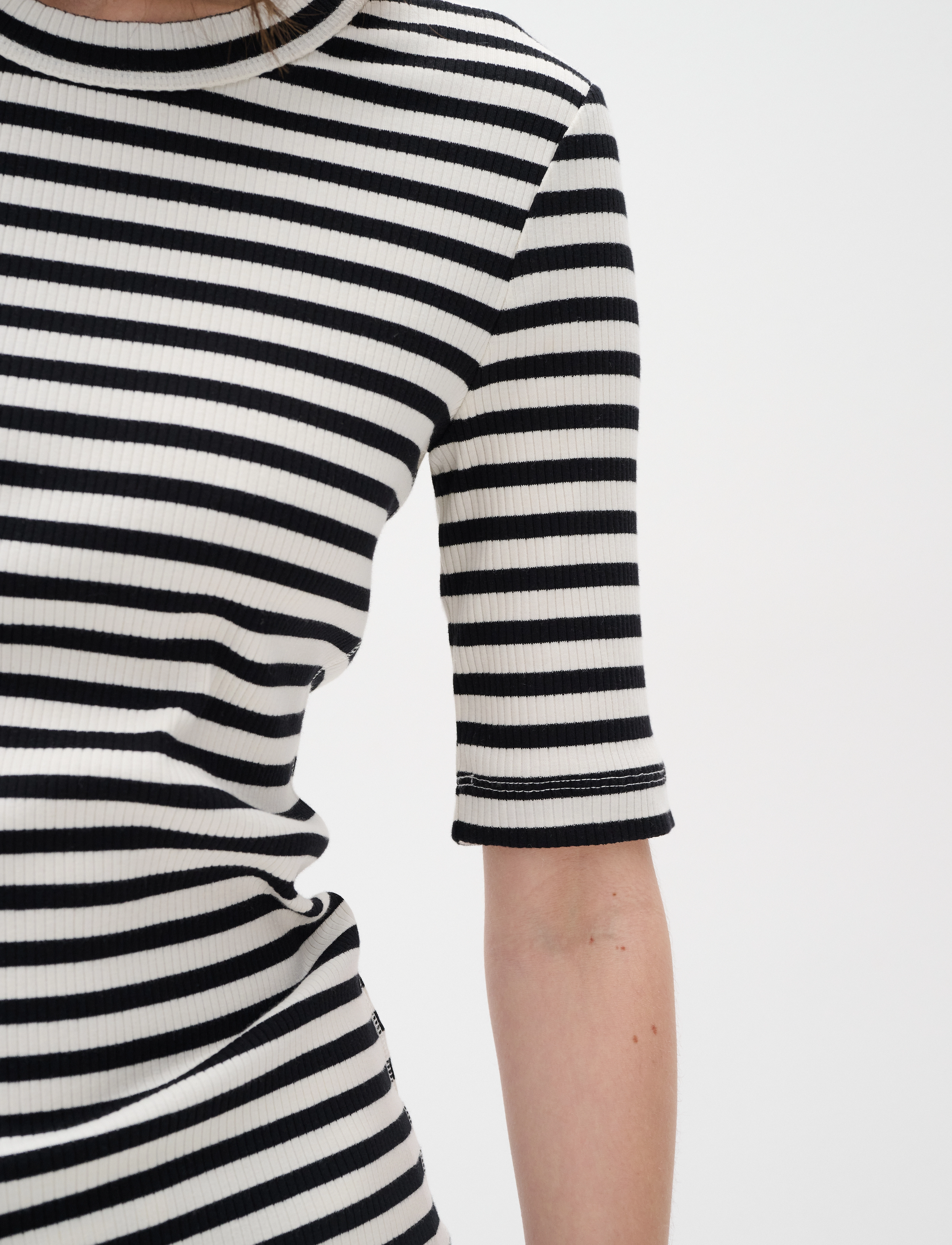 InWear - DagnaIW Striped T-Shirt - stuttermarbolir - black / whisper white - 4