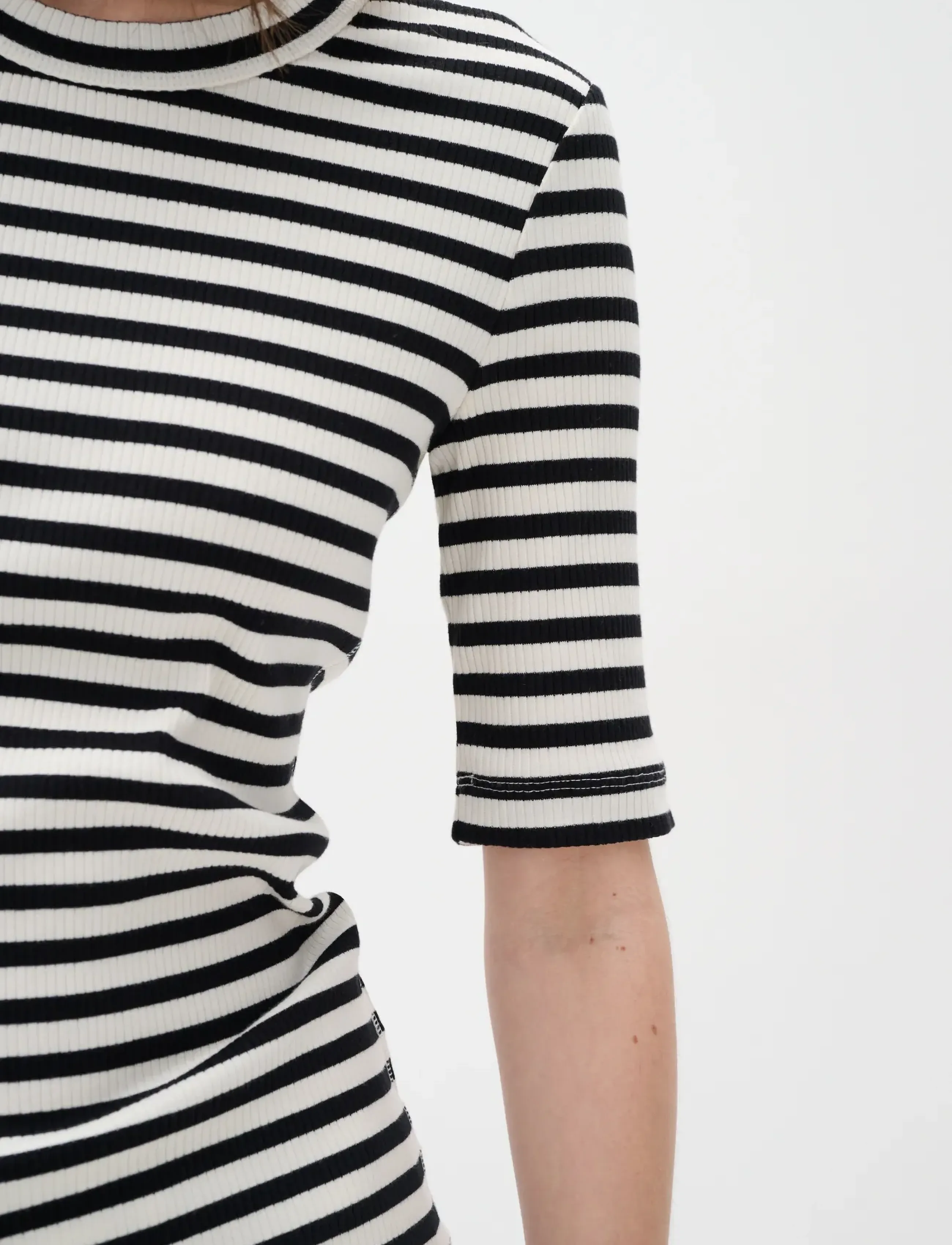 InWear - DagnaIW Striped T-Shirt - stuttermarbolir - black / whisper white - 5