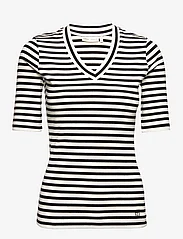 InWear - DagnaIW Striped V T-Shirt - t-skjorter - black / whisper white - 0