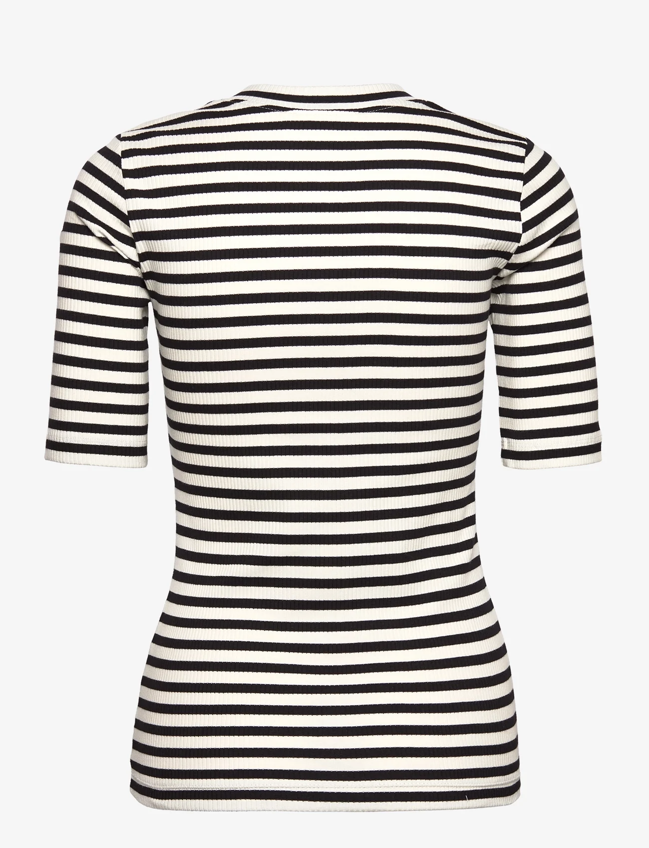 InWear - DagnaIW Striped V T-Shirt - laveste priser - black / whisper white - 1