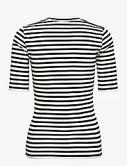 InWear - DagnaIW Striped V T-Shirt - t-shirts - black / whisper white - 1
