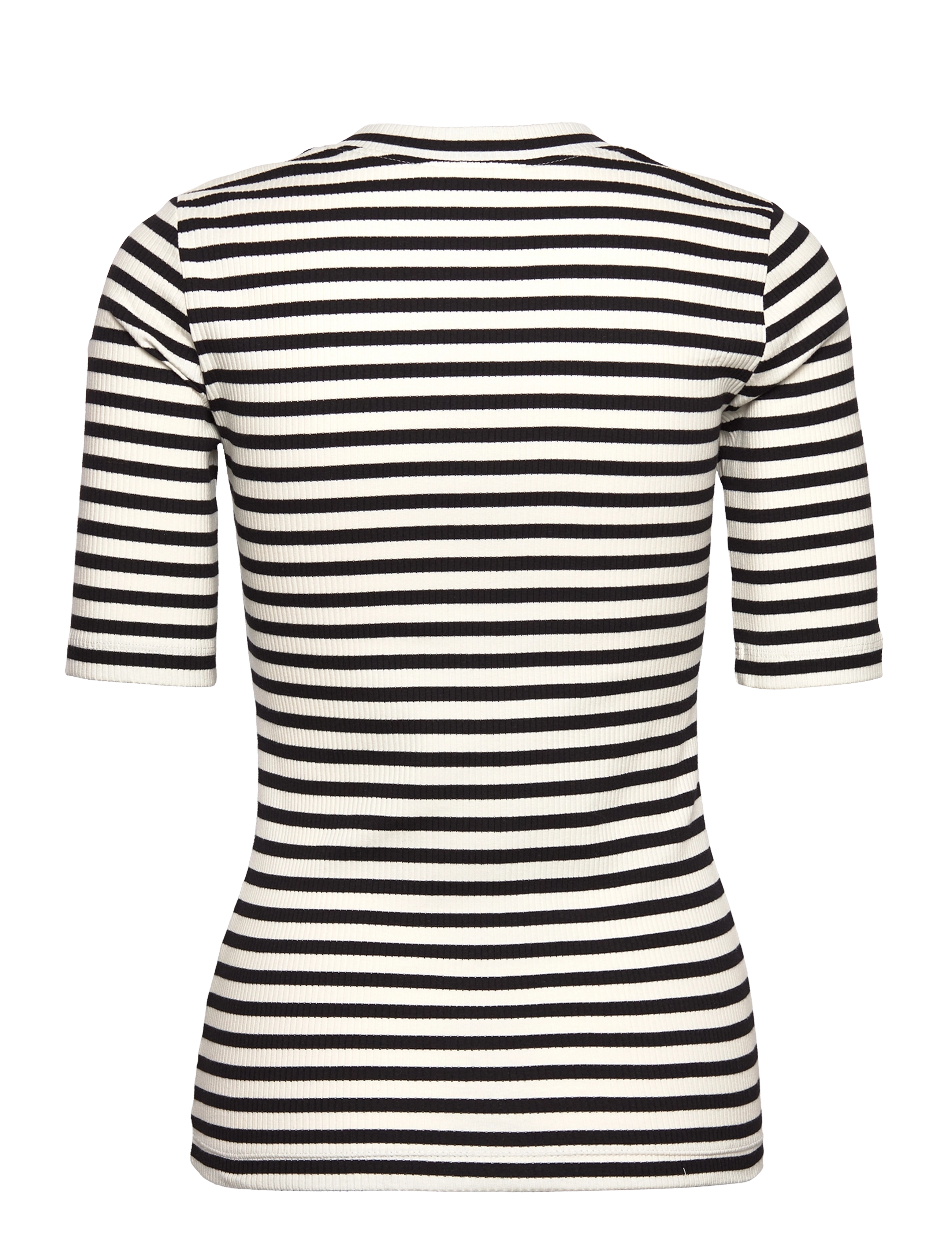 InWear - DagnaIW Striped V T-Shirt - t-shirts - black / whisper white - 2