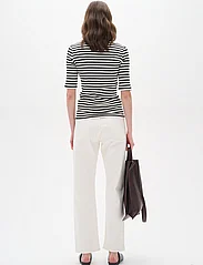 InWear - DagnaIW Striped V T-Shirt - t-shirts - black / whisper white - 4