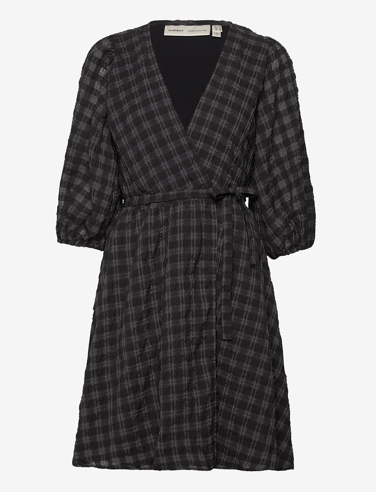 InWear - AlexIW Wrap Dress - kurze kleider - grey check - 0