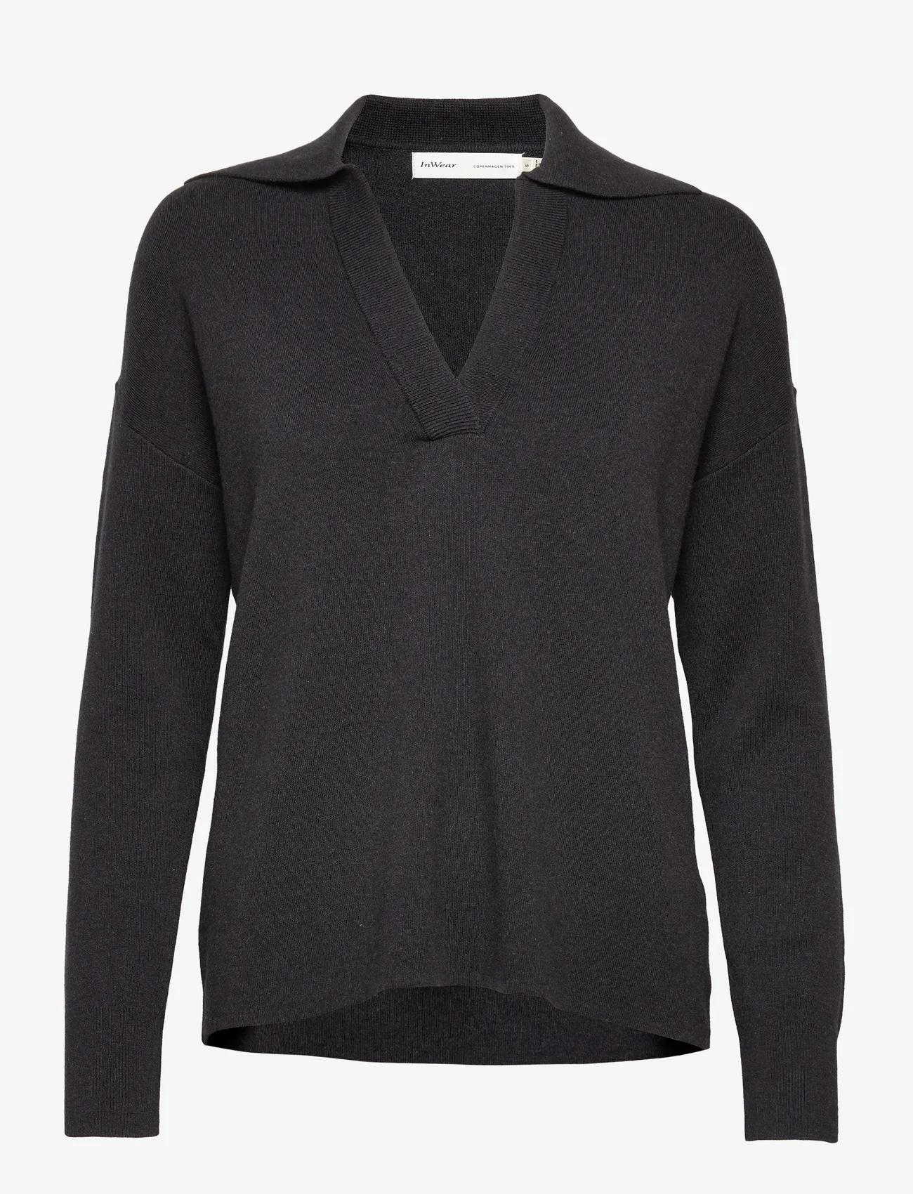 InWear - JumoIW Polo Pullover - tröjor - dark grey melange - 0