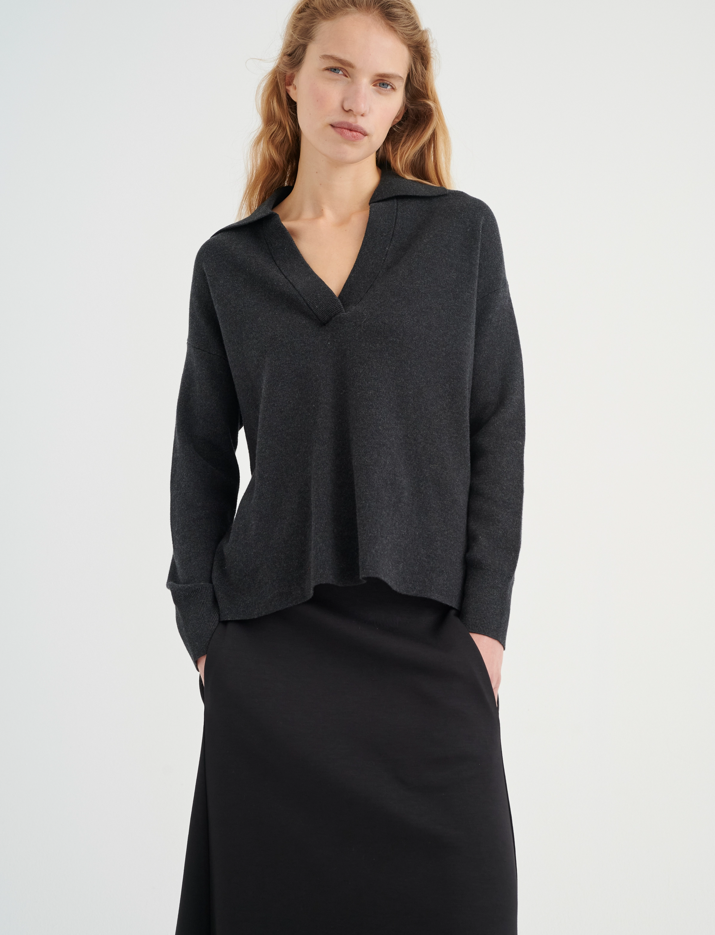 InWear - JumoIW Polo Pullover - dark grey melange - 2
