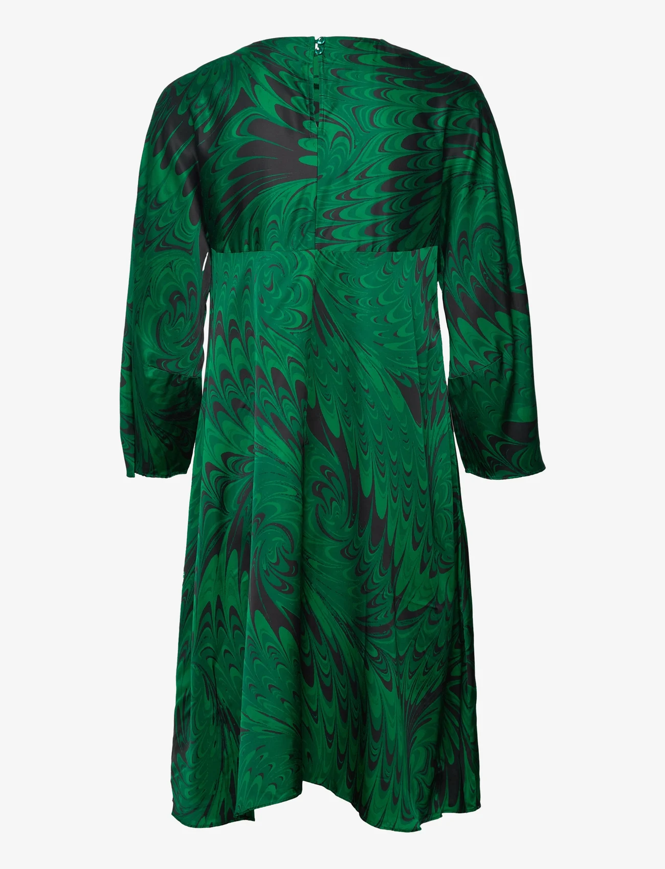 InWear - KantaIW Dress - midiklänningar - green peacock feathers - 1