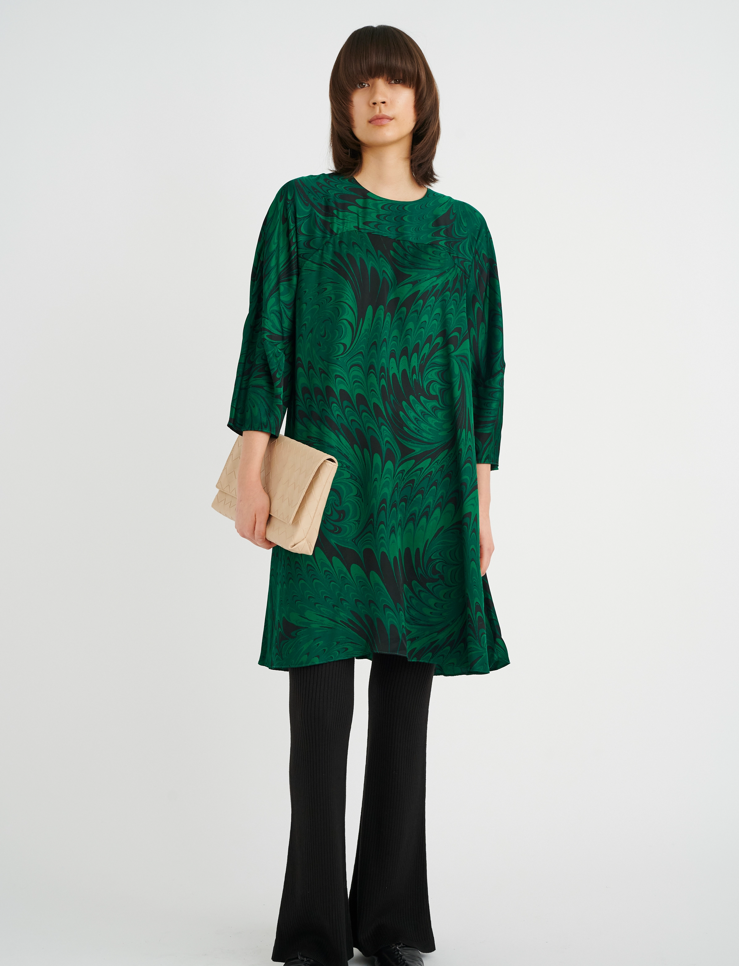 InWear - KantaIW Dress - green peacock feathers - 3