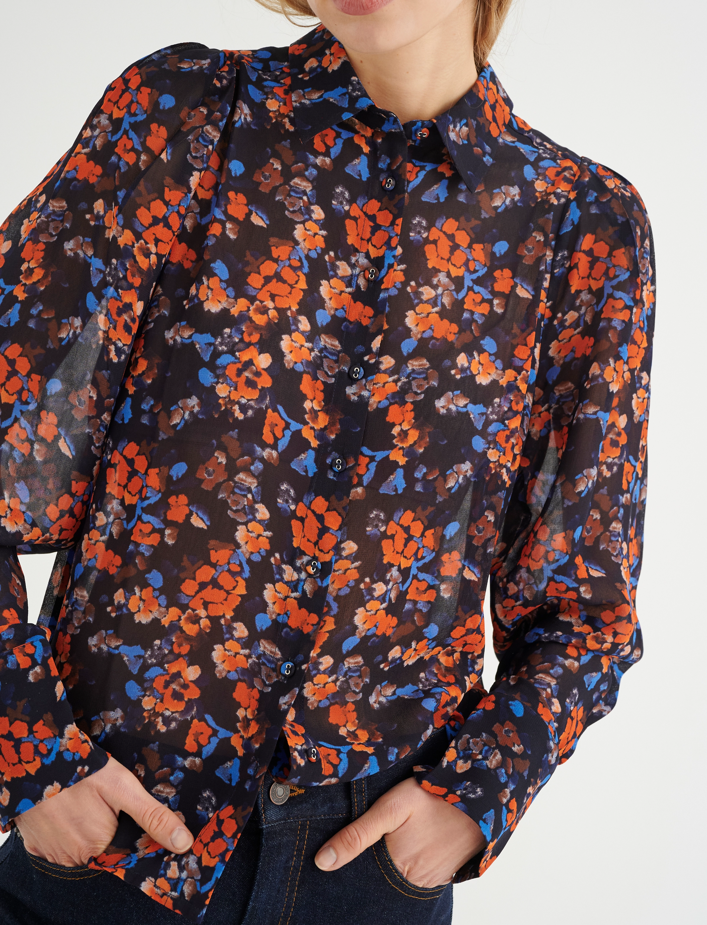 InWear - KirstieIW Shirt - langärmlige hemden - blue painted flowers - 5