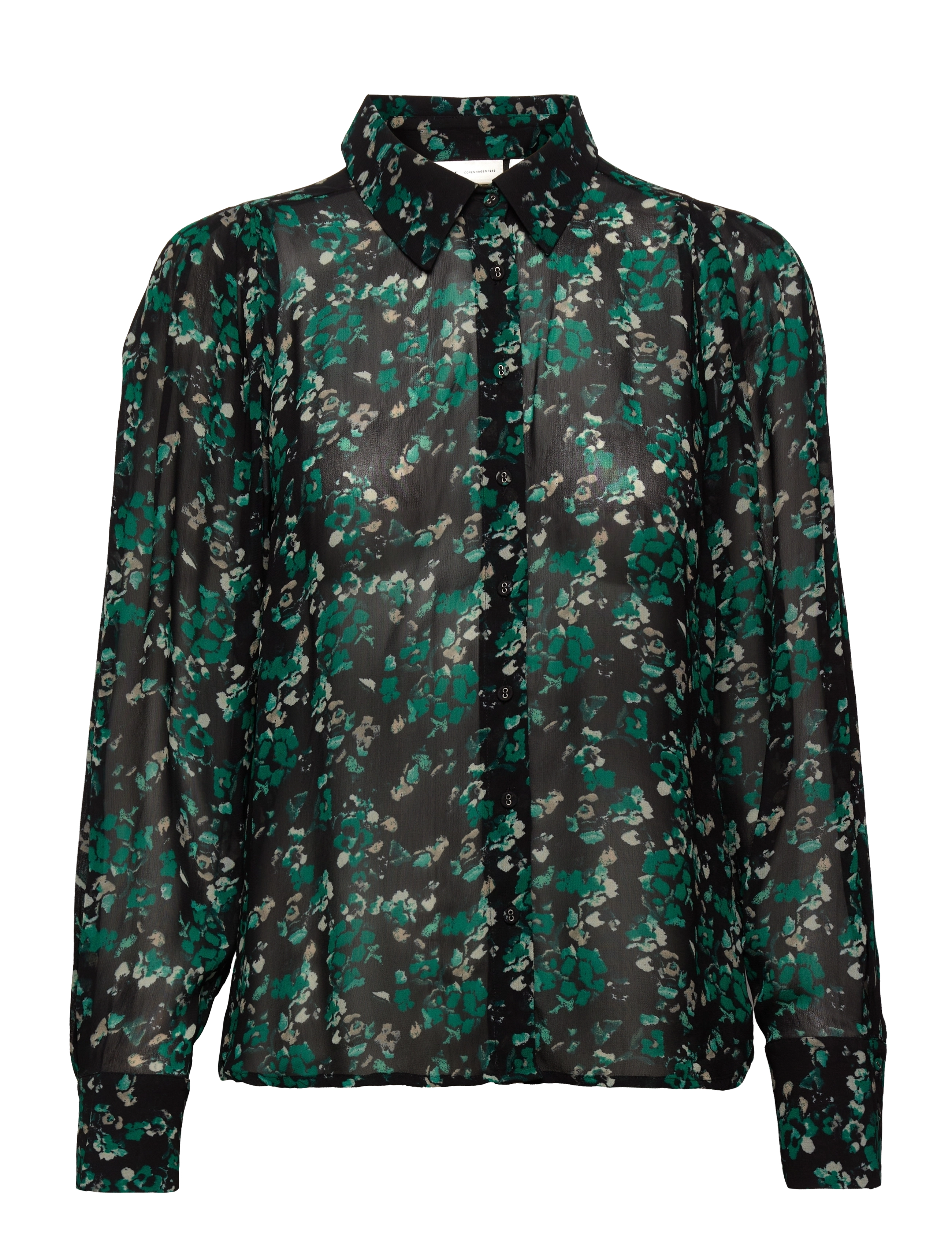 InWear KirstieIW Shirt - Transitional Layering - GREEN PAINTED FLOWERS / multi