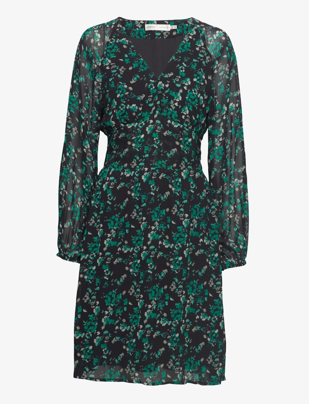 InWear - KirstieIW Short Dress - korte kjoler - green painted flowers - 0