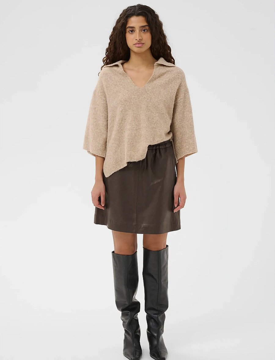 InWear - WookIW Short Skirt - nahkseelikud - coffee bean - 3