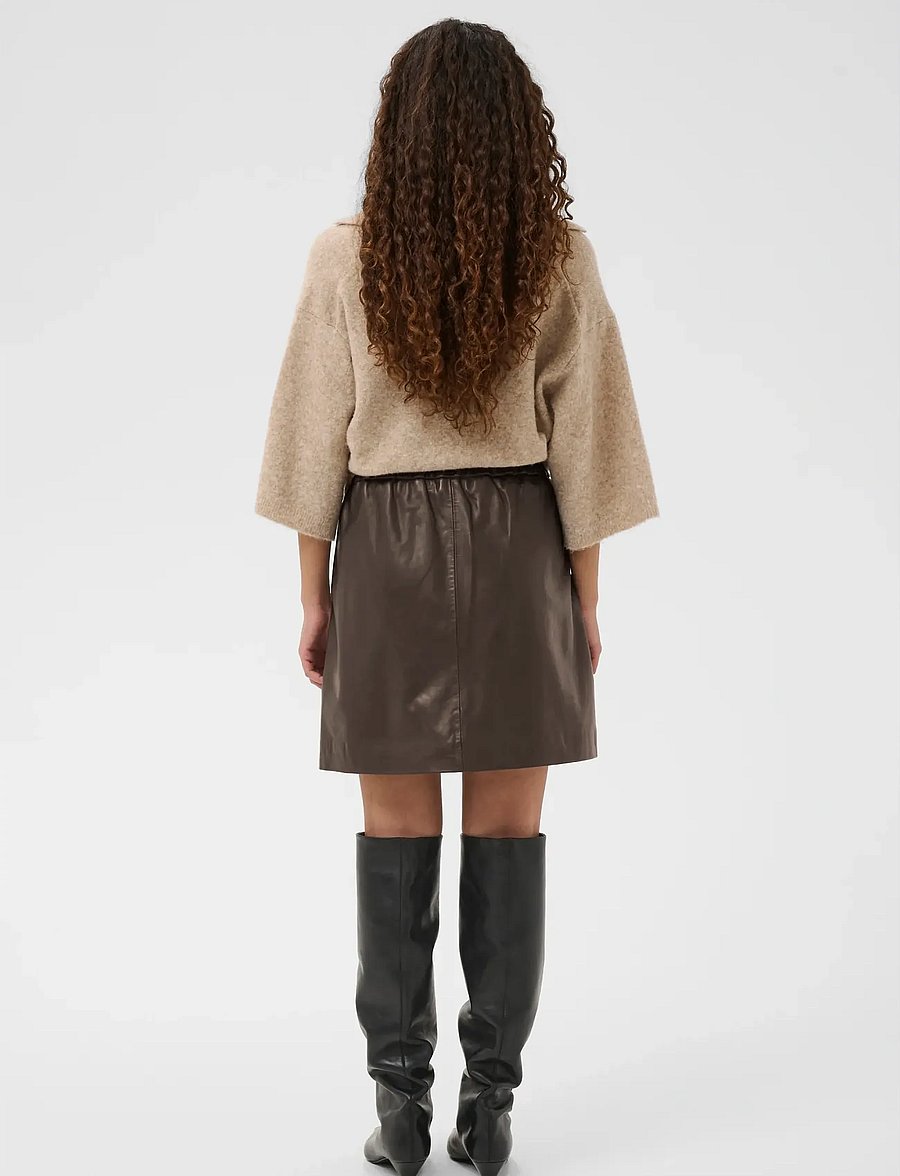 InWear - WookIW Short Skirt - nahkseelikud - coffee bean - 4