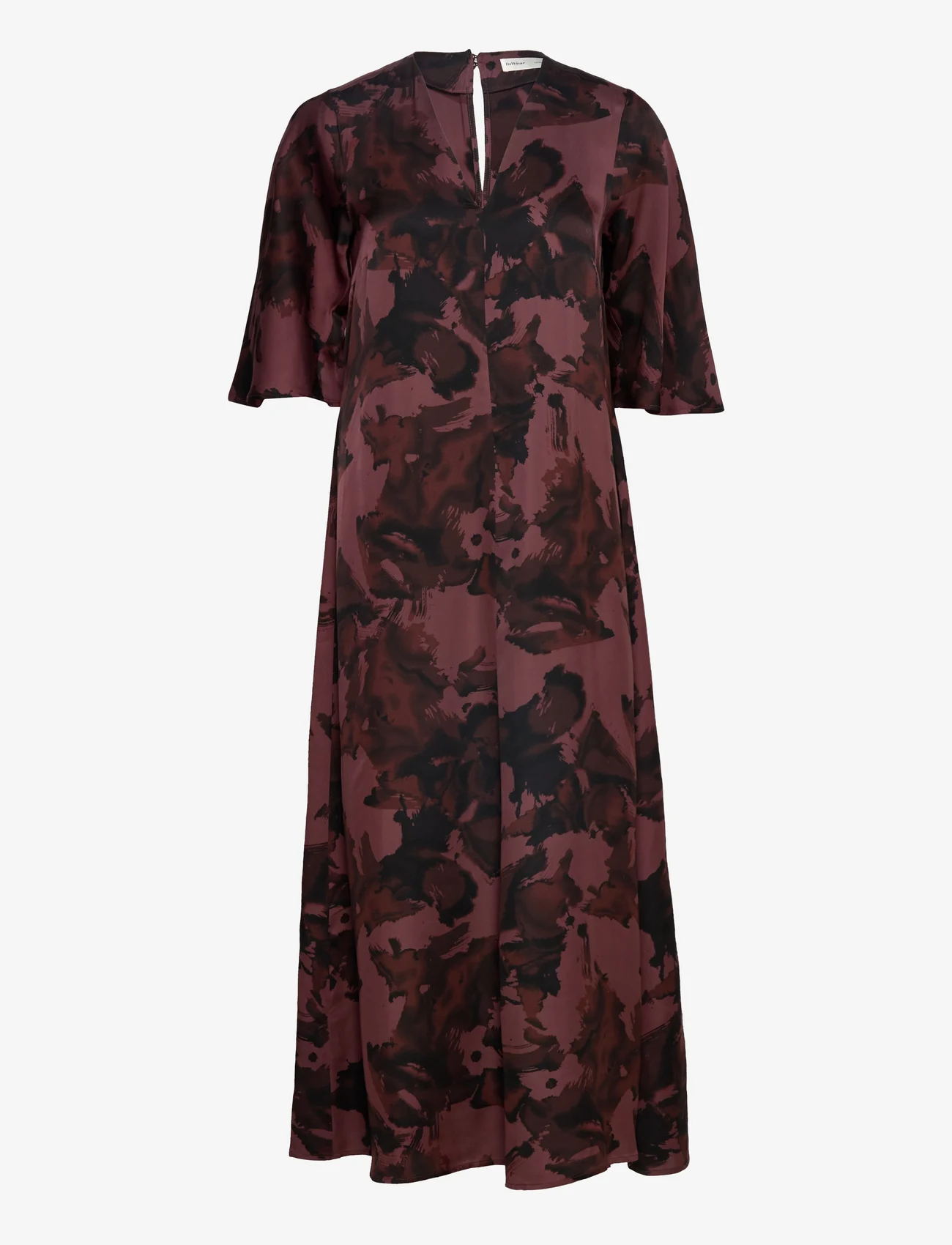 InWear - RidaIW Yen Dress - midi dresses - coffee brown structure wall - 0