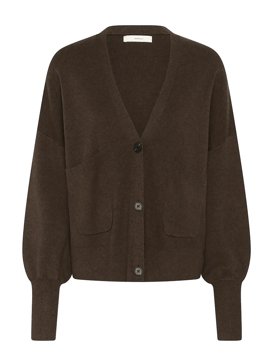 InWear - TenleyIW Ino-shape Cardigan - cardigans - chocolate brown melange - 1