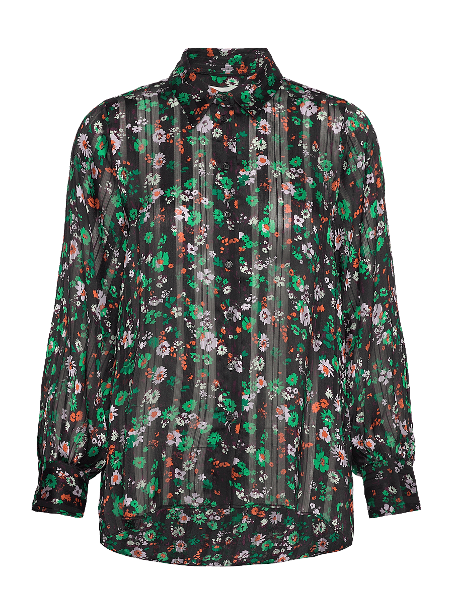 InWear - SeciaIW Shirt - pitkähihaiset kauluspaidat - green multicolour flower - 1