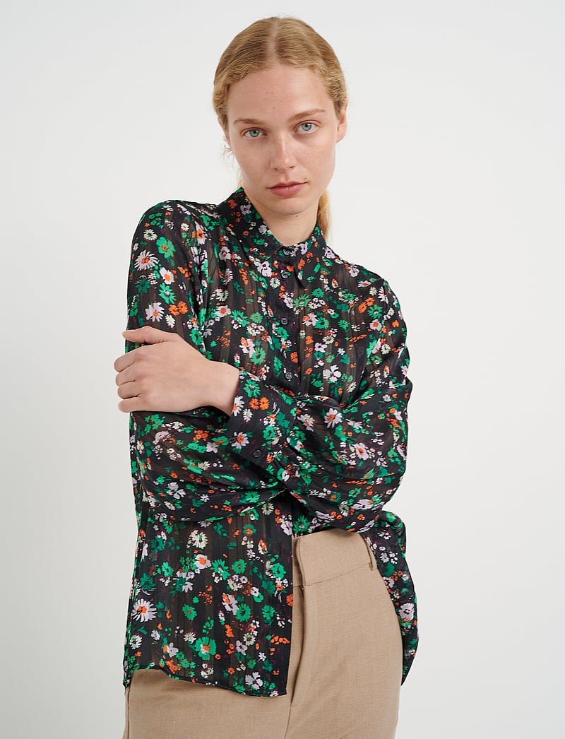 InWear - SeciaIW Shirt - langærmede skjorter - green multicolour flower - 0