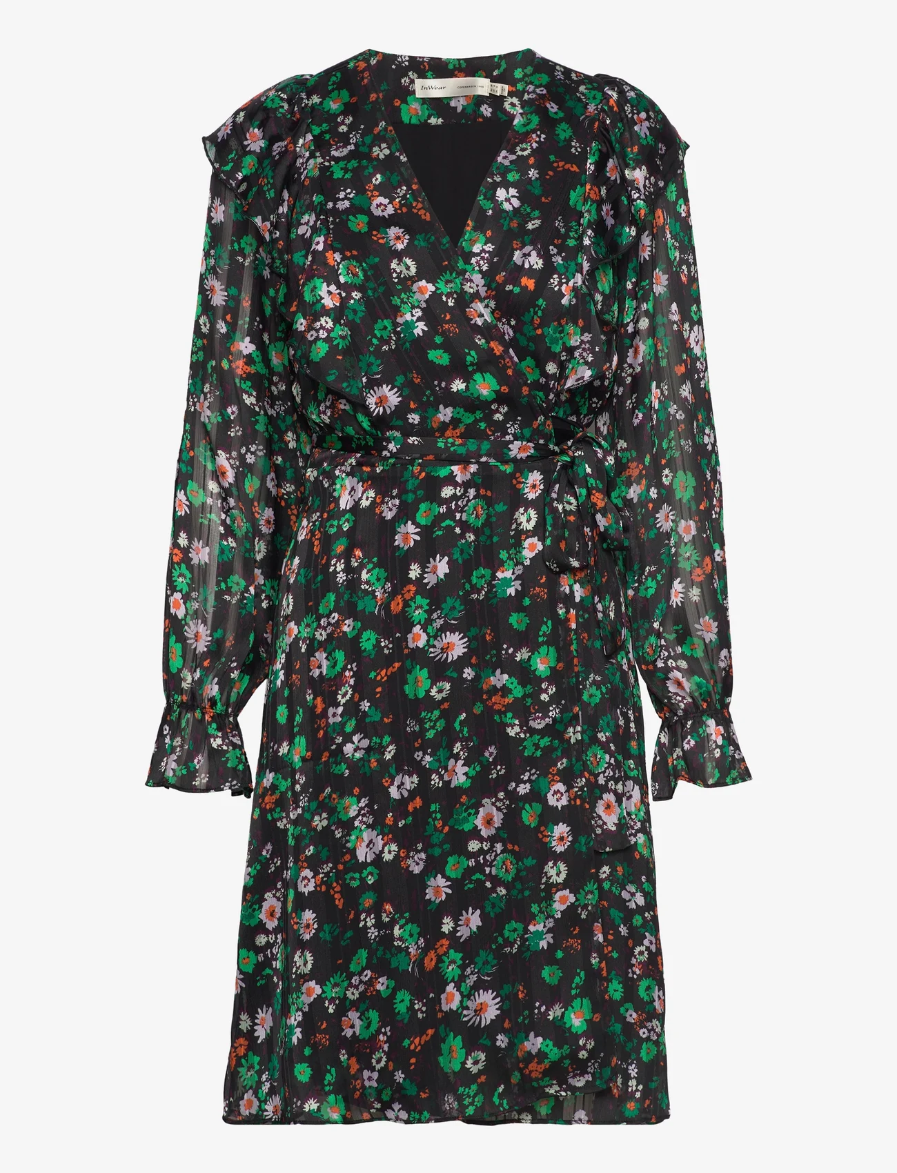 InWear - SeciaIW Wrap Dress - skjortklänningar - green multicolour flower - 0