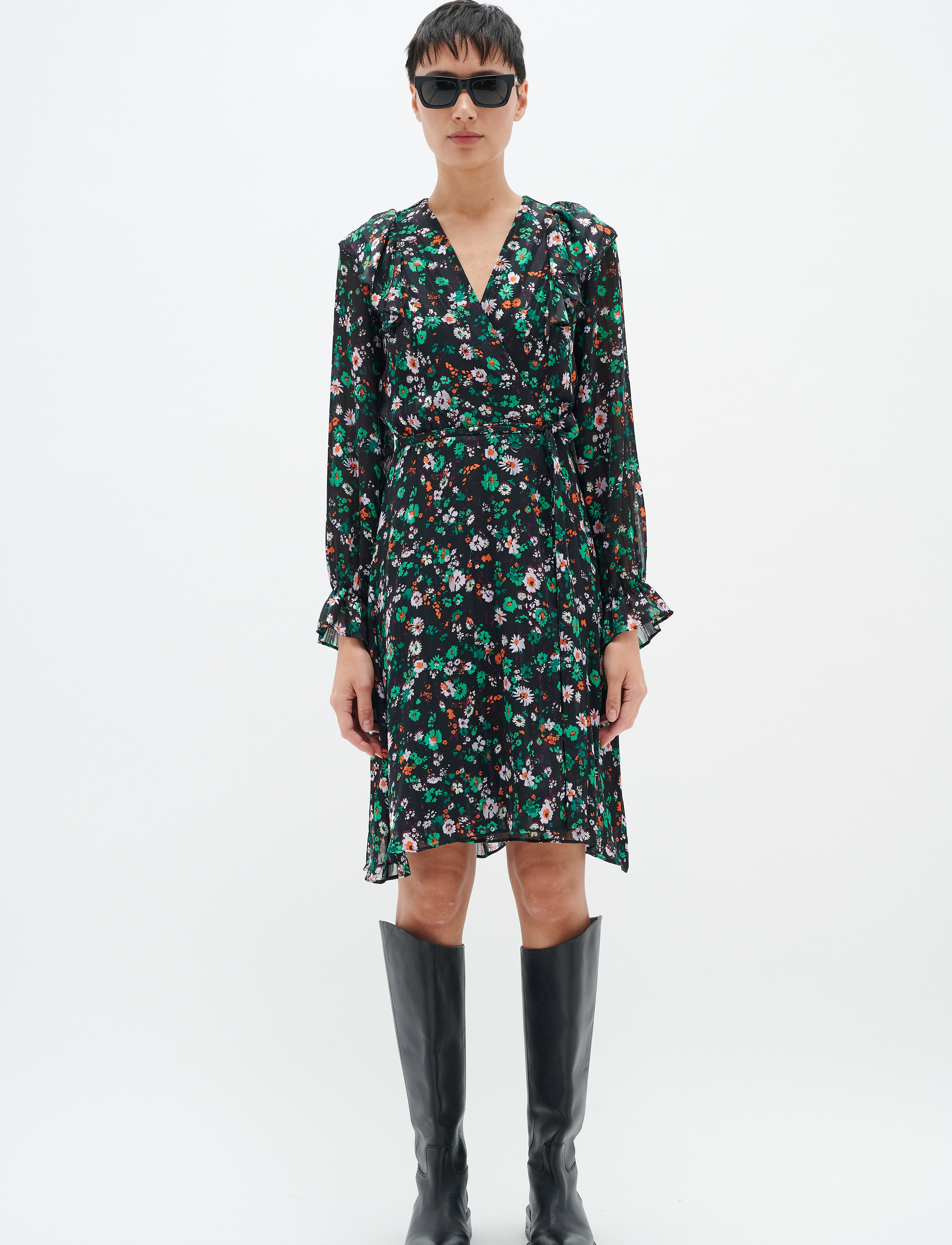 InWear - SeciaIW Wrap Dress - green multicolour flower - 3