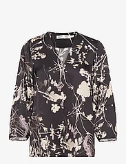 InWear - SelimaIW Blouse - long-sleeved blouses - black flower silhouette - 0