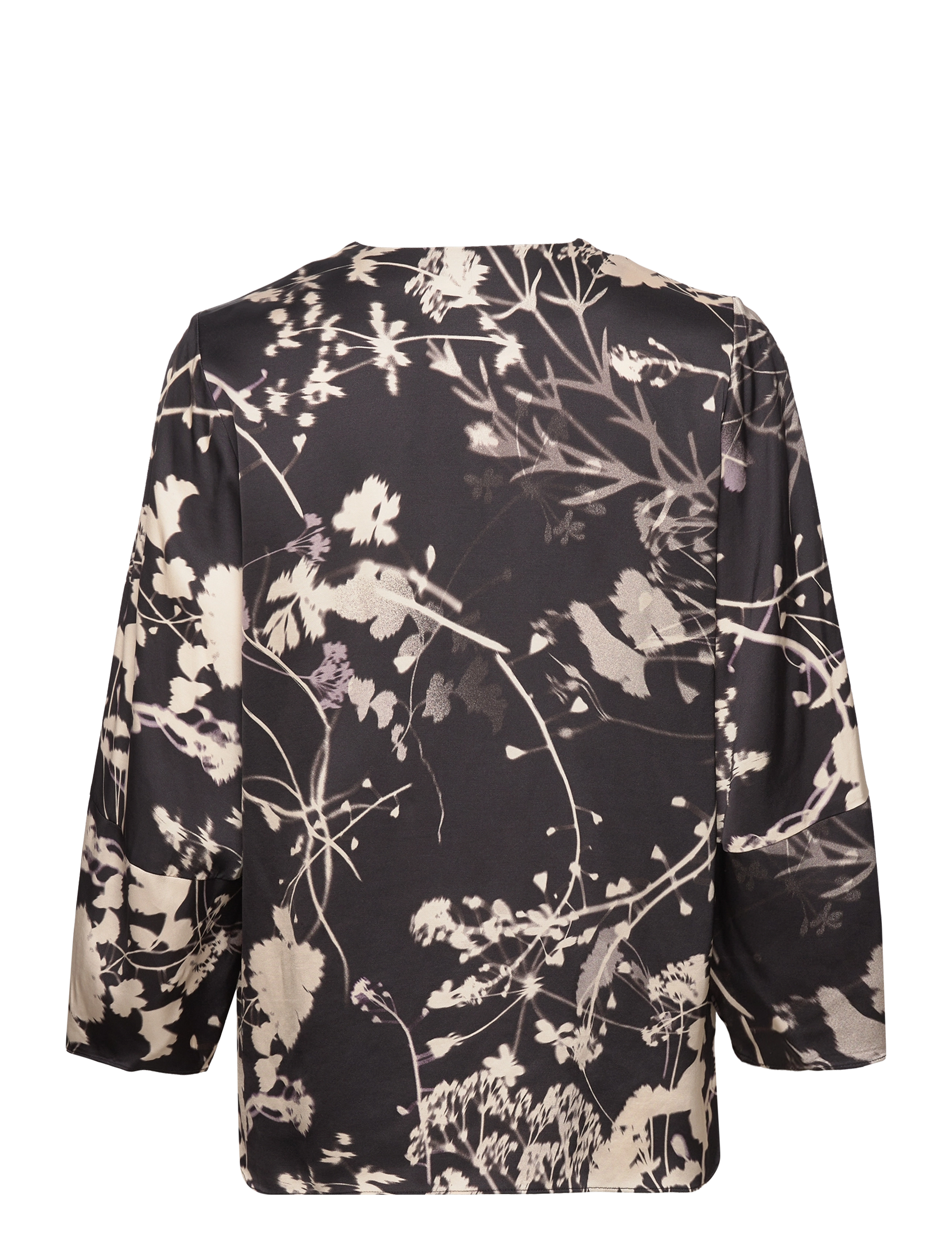 InWear - SelimaIW Blouse - black flower silhouette - 2