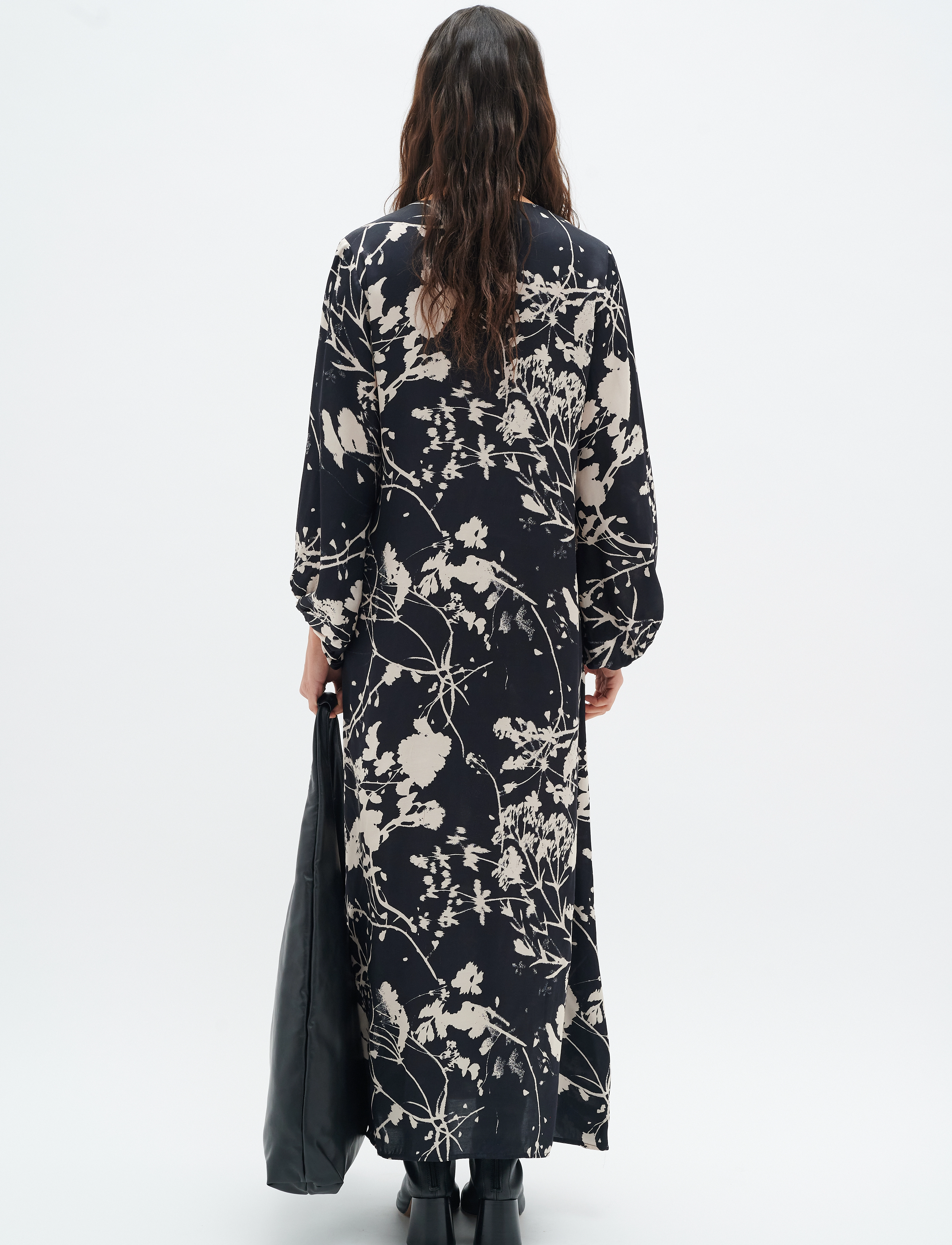 InWear - SelimaIW Dress - black flower silhouette - 4
