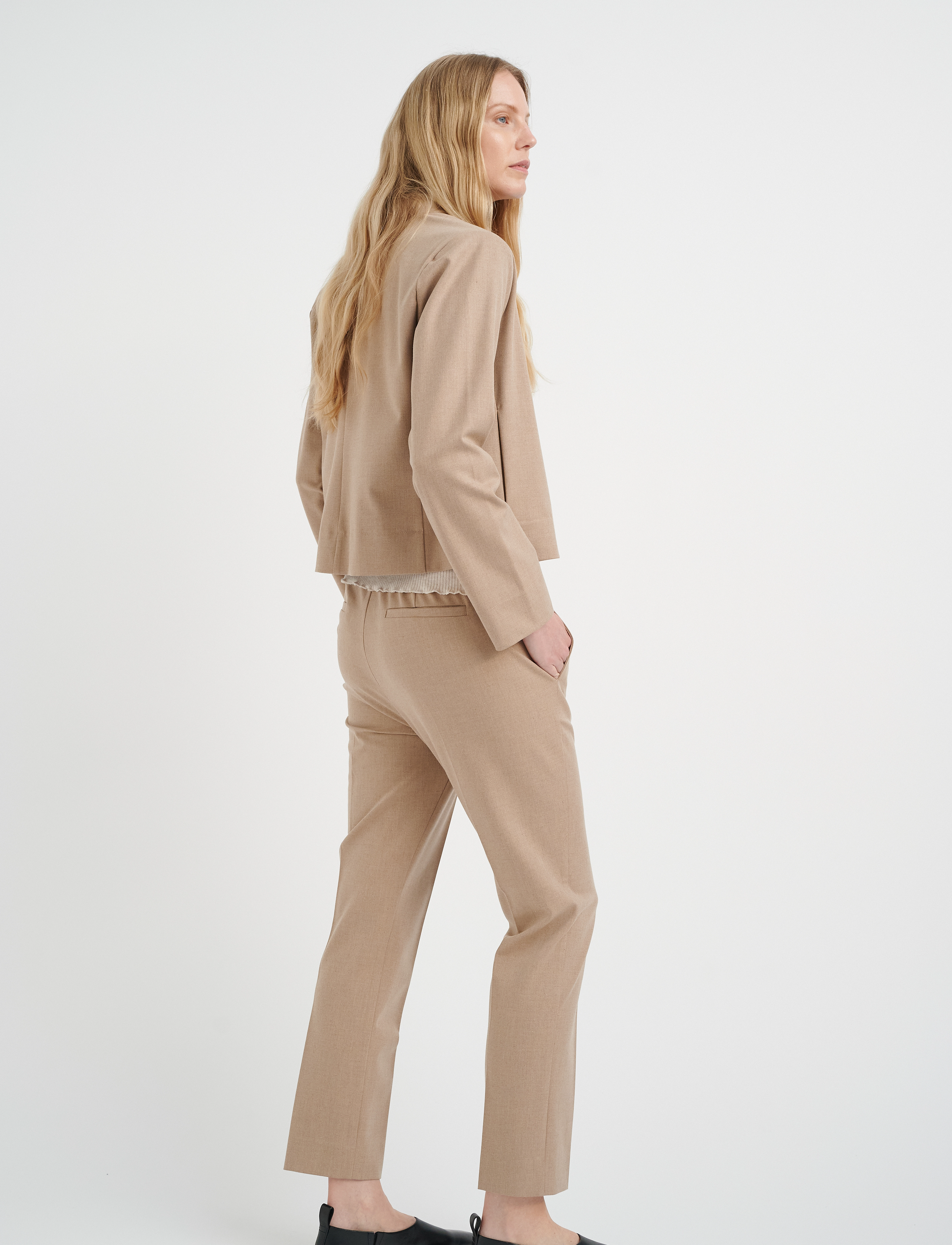InWear - NakitaIW Flat Pant - festtøj til outletpriser - oatmeal melange - 3