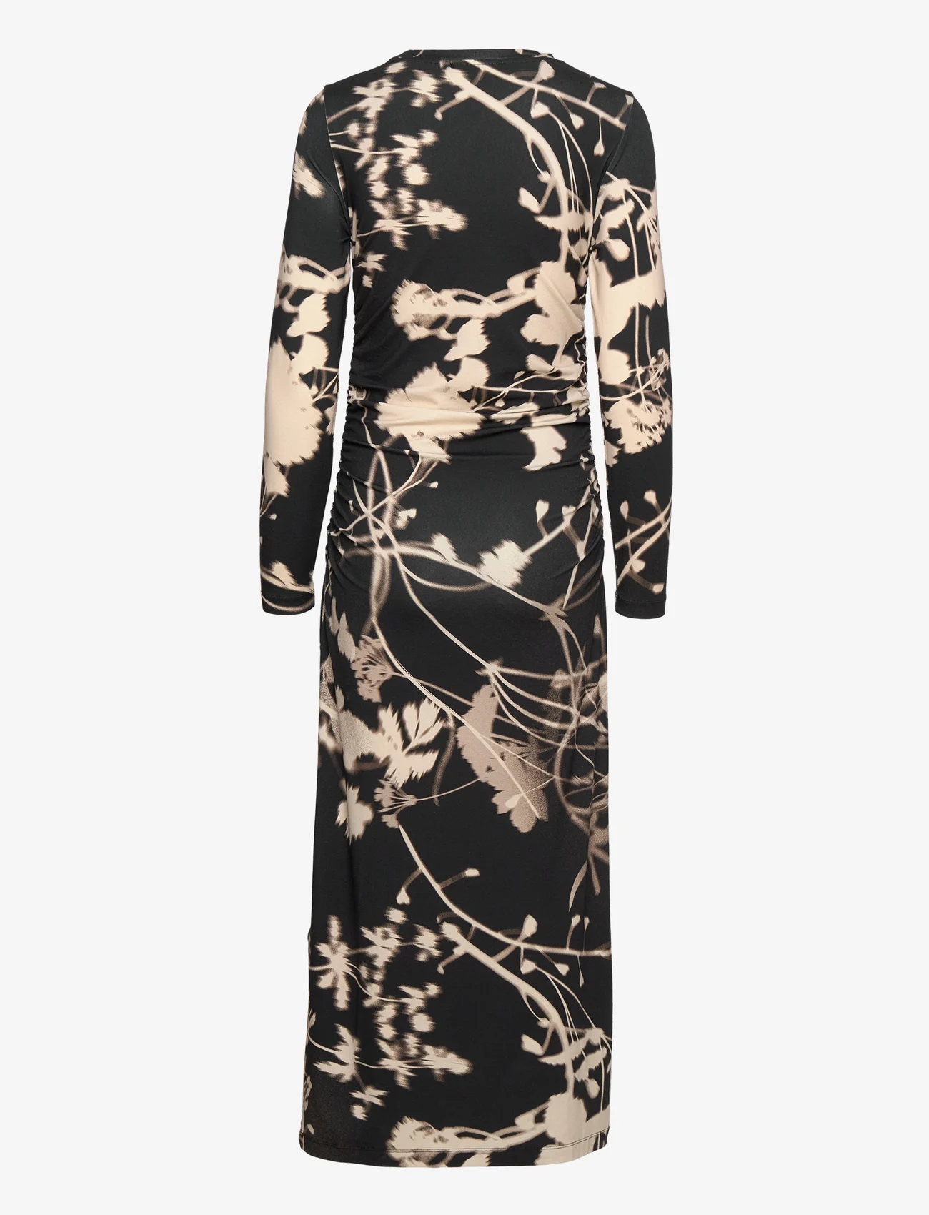 InWear - RuthIW Print Dress - midi kjoler - black large flower silhouette - 1
