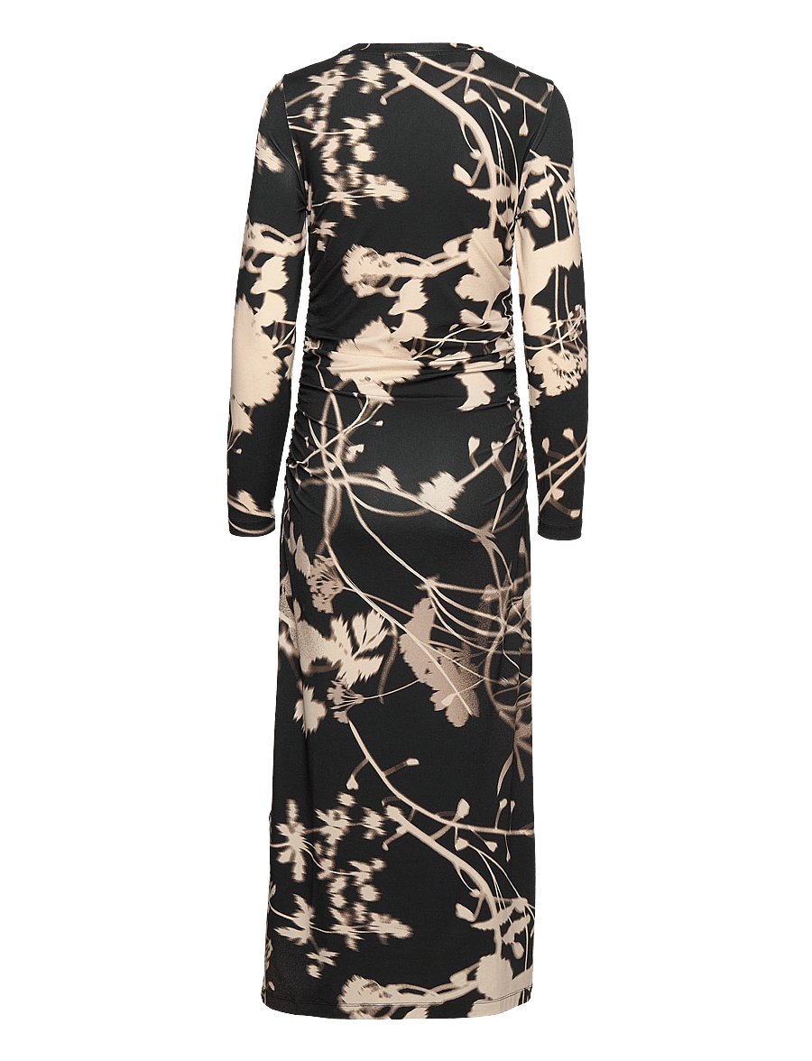 InWear - RuthIW Print Dress - midikleider - black large flower silhouette - 2