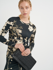 InWear - RuthIW Print Dress - midi dresses - black large flower silhouette - 2