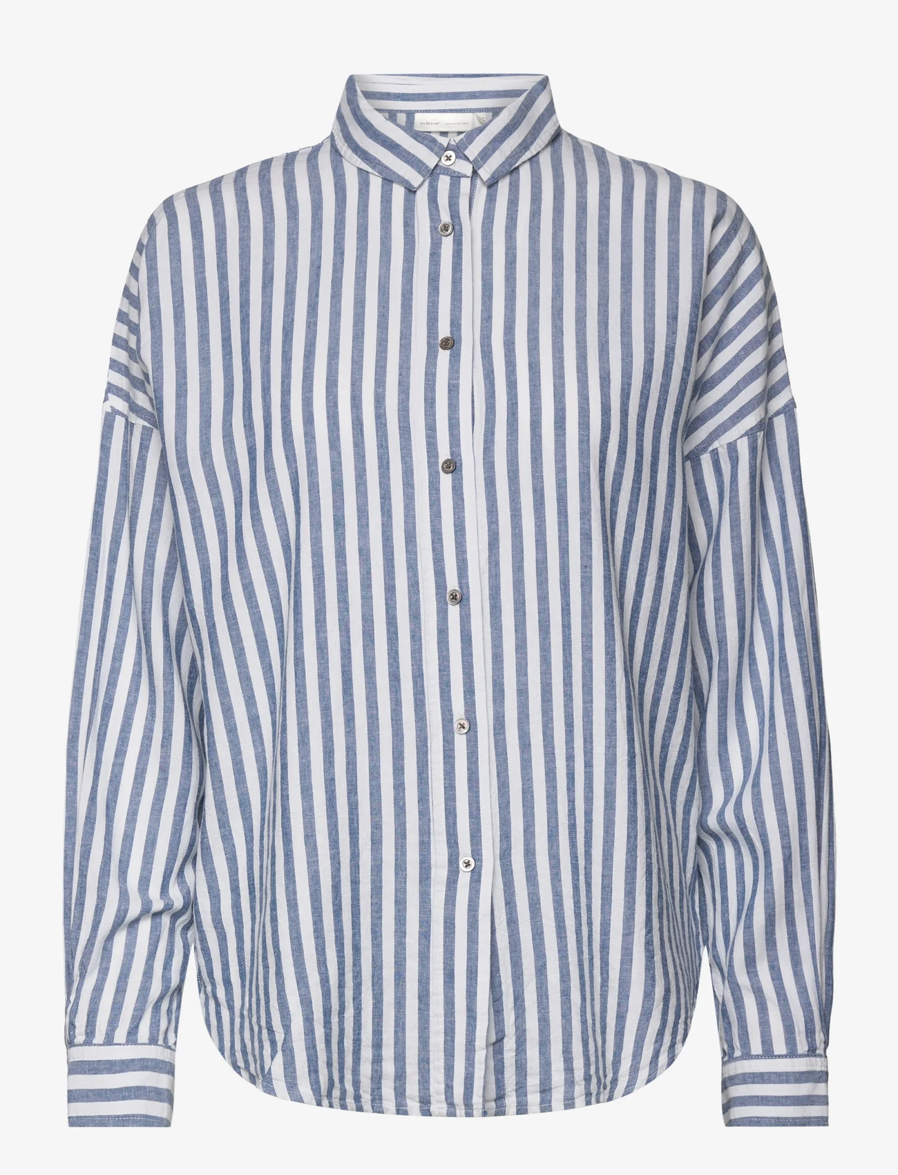 InWear - AmosIW Kiko Shirt - langærmede skjorter - blue stripes - 0