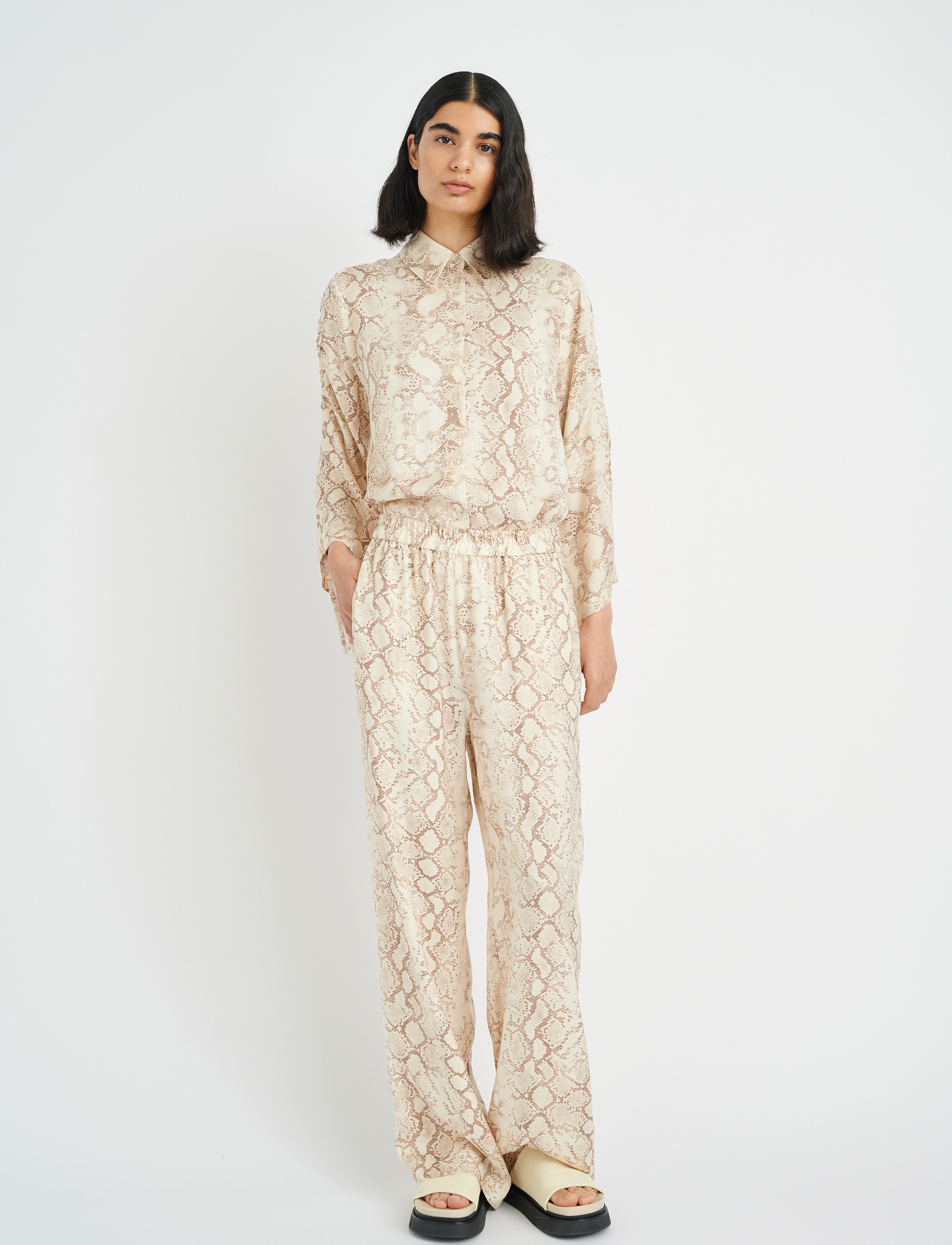 InWear DwynIW Pant - Transitional Layering - NEUTRAL OVERSIZED SNAKE / beige