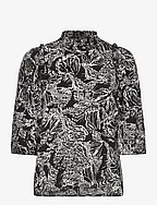 DamaraIW Smock Blouse - GRAPHIC ABSTRACT BUTTERFLY