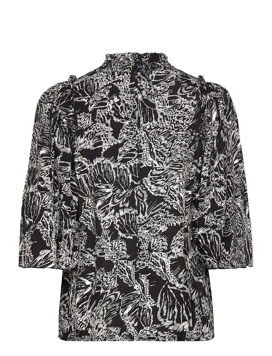 InWear - DamaraIW Smock Blouse - kortærmede bluser - graphic abstract butterfly - 2