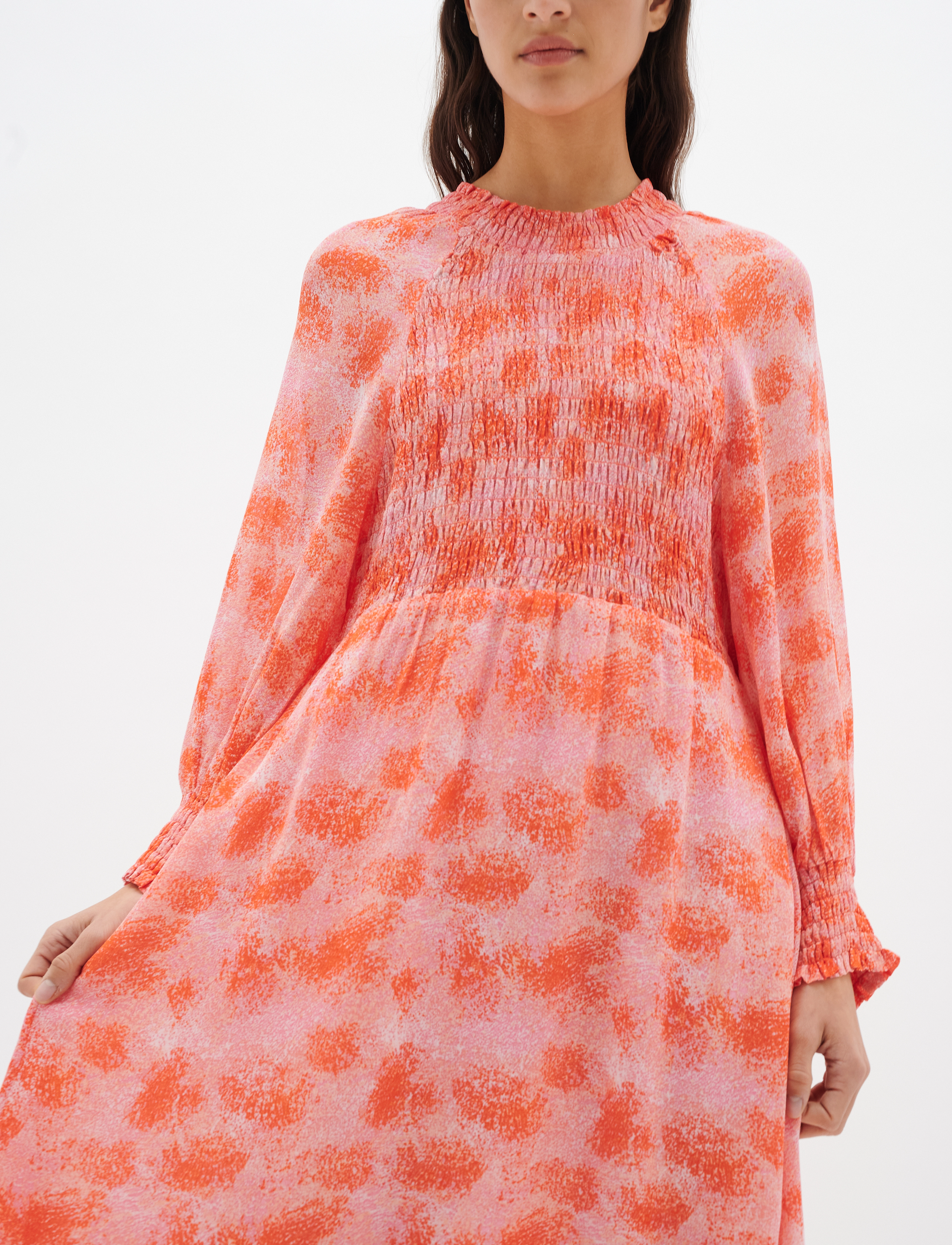 InWear Davilaiw Long Dress, Kvinder, Højhalset Lang Kjole, Pink, Str: 34