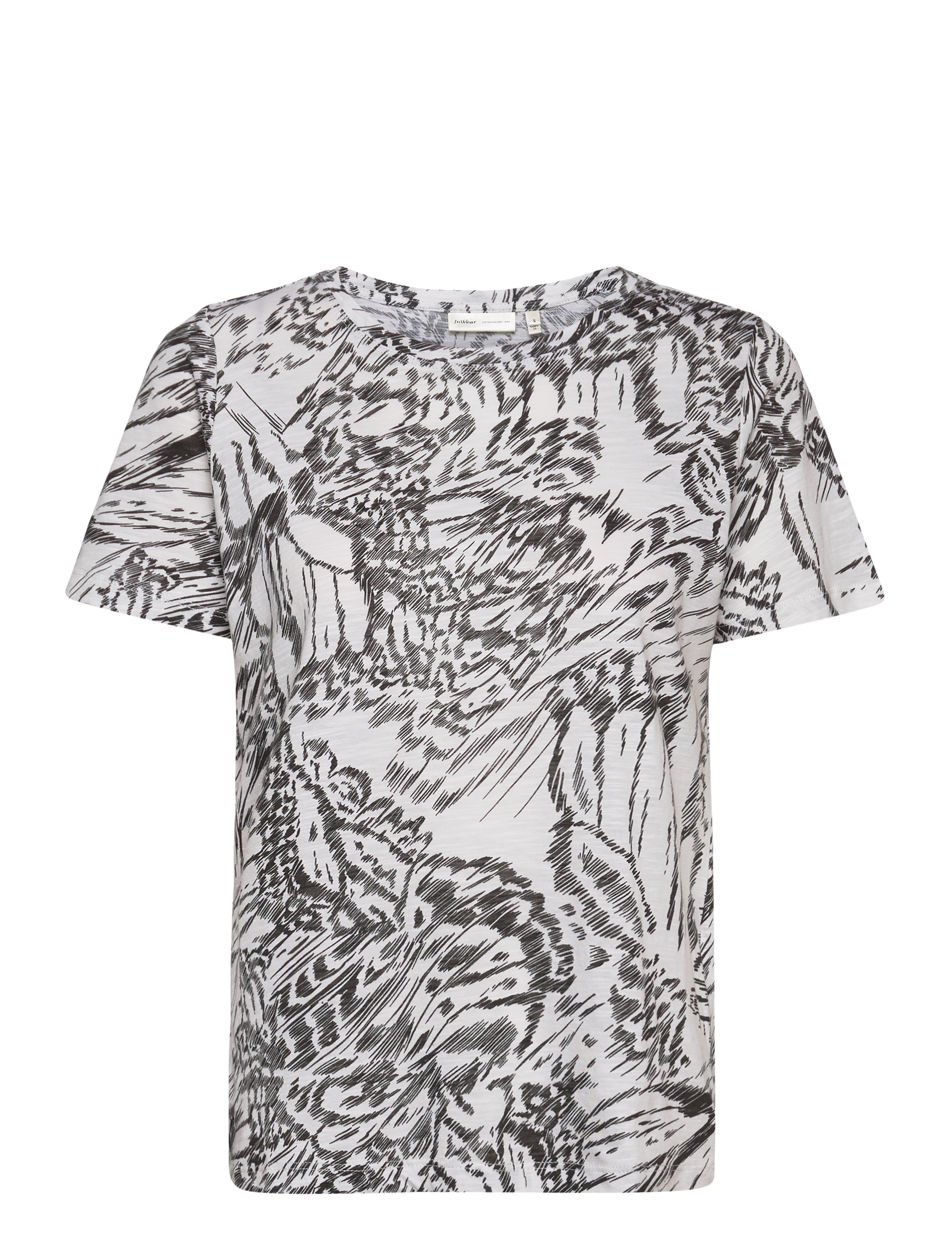 InWear ALMAIW PRINT TSHIRT - T-shirts & Toppe - GRAPHIC BIG ABSTRACT BUTTERFLY / white