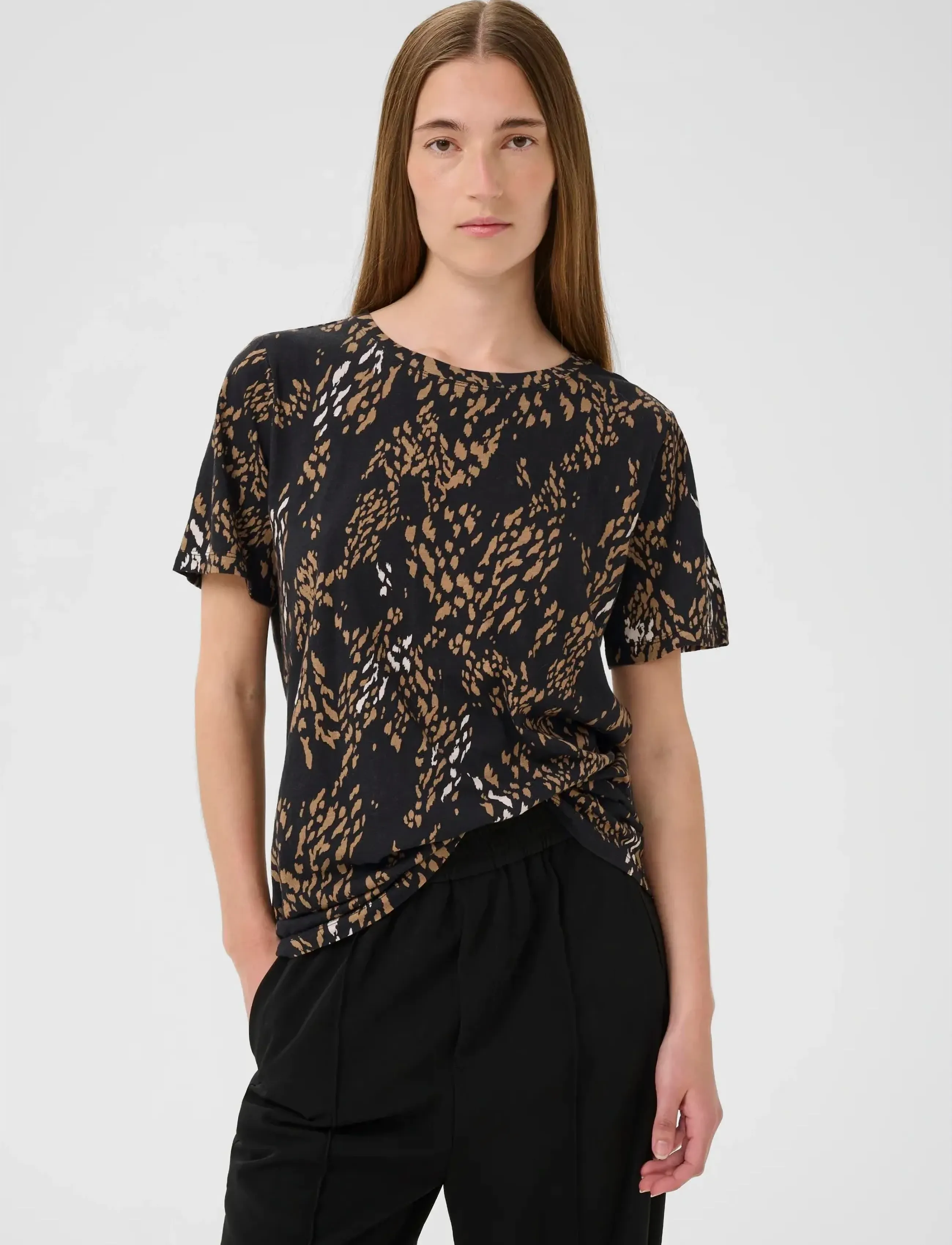 InWear Almaiw Print Tshirt, XS, Black, T-Shirts & Toppe > Kortærmede, Dame