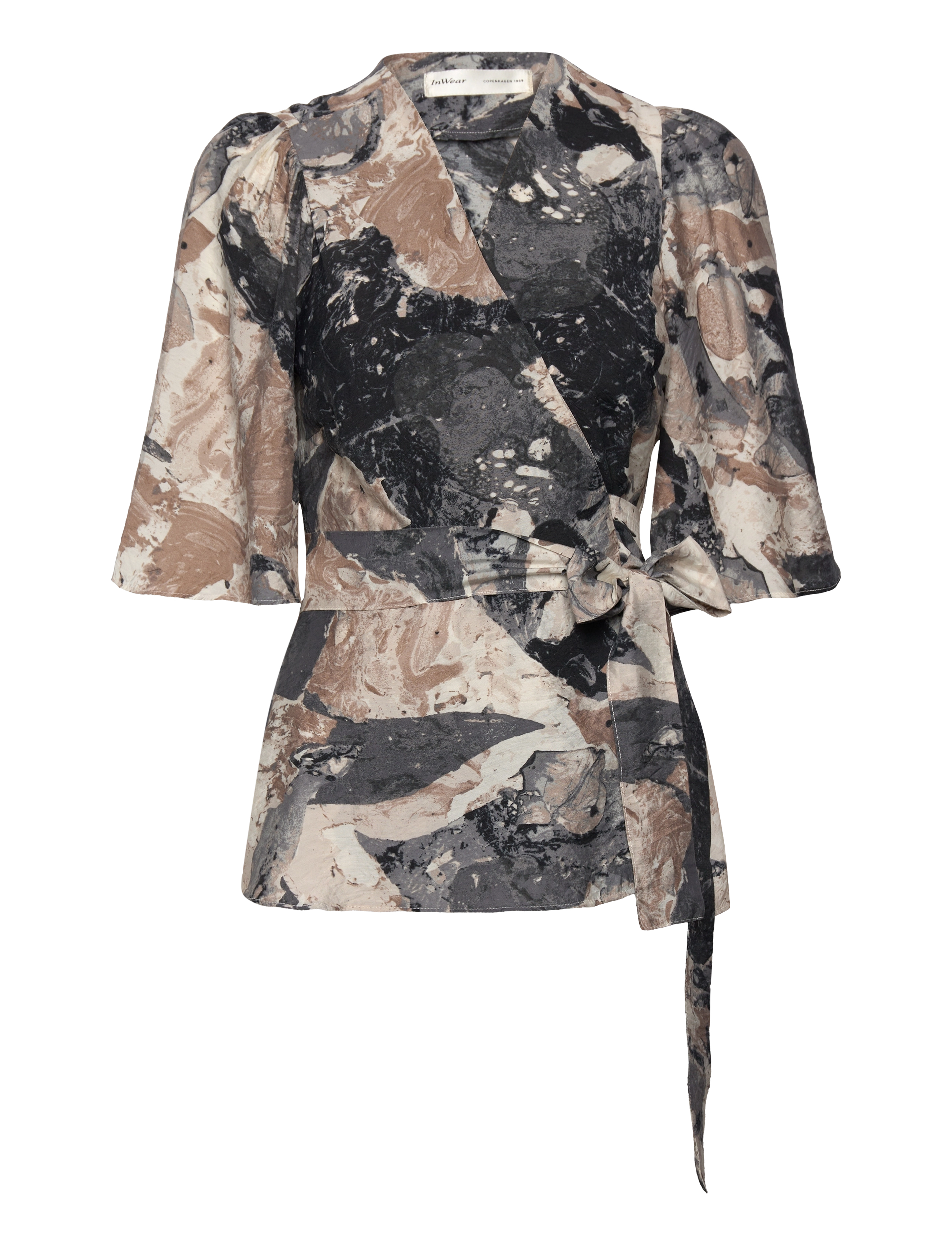 InWear - ElitaIW Wrap Top - graffiti wall grey - 1