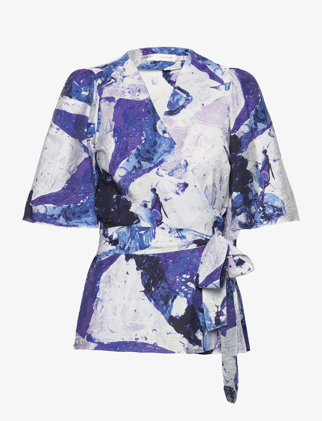 InWear - ElitaIW Wrap Top - short-sleeved blouses - graffiti wall purple - 0