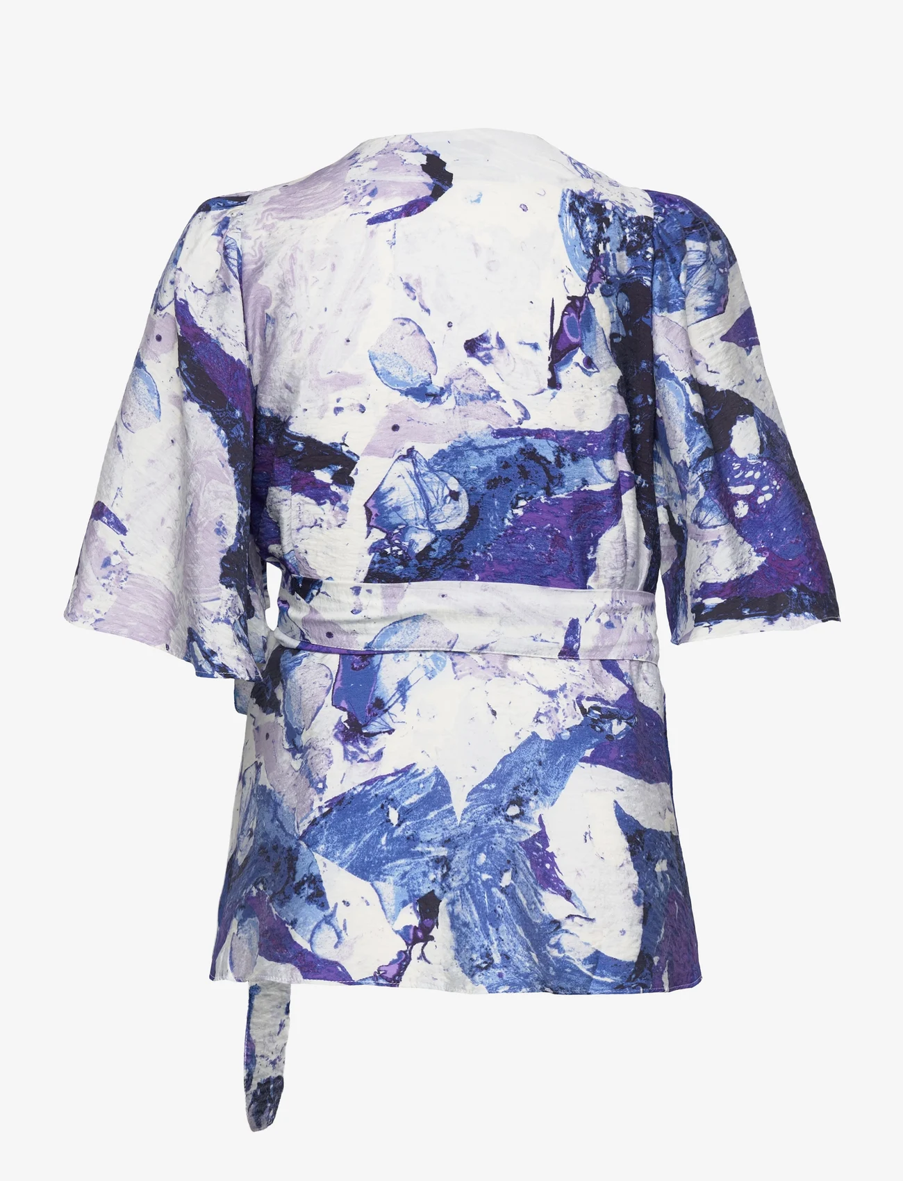 InWear - ElitaIW Wrap Top - short-sleeved blouses - graffiti wall purple - 1