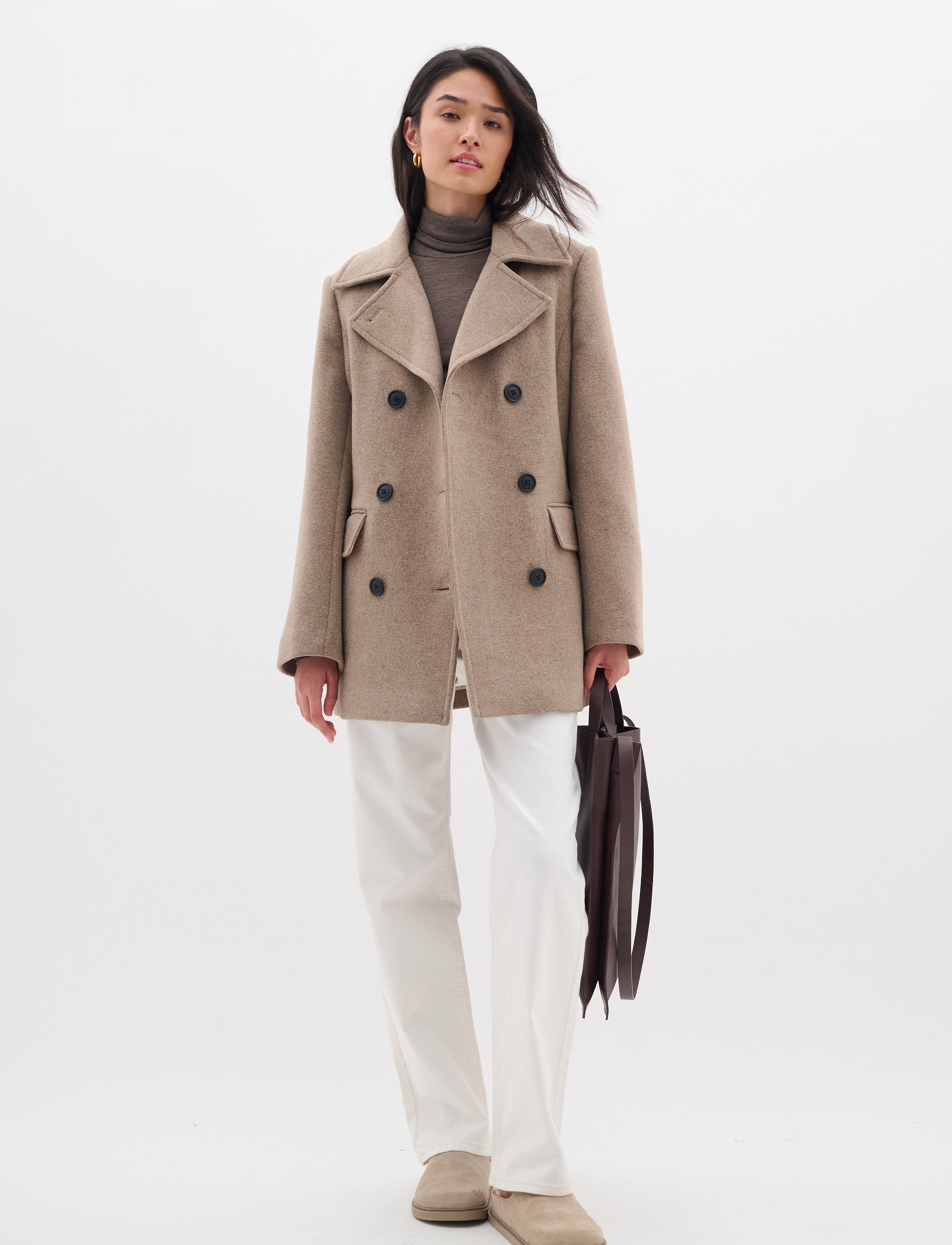 InWear - PerryIW Sailor Coat - overtøj - sandy grey melange - 3