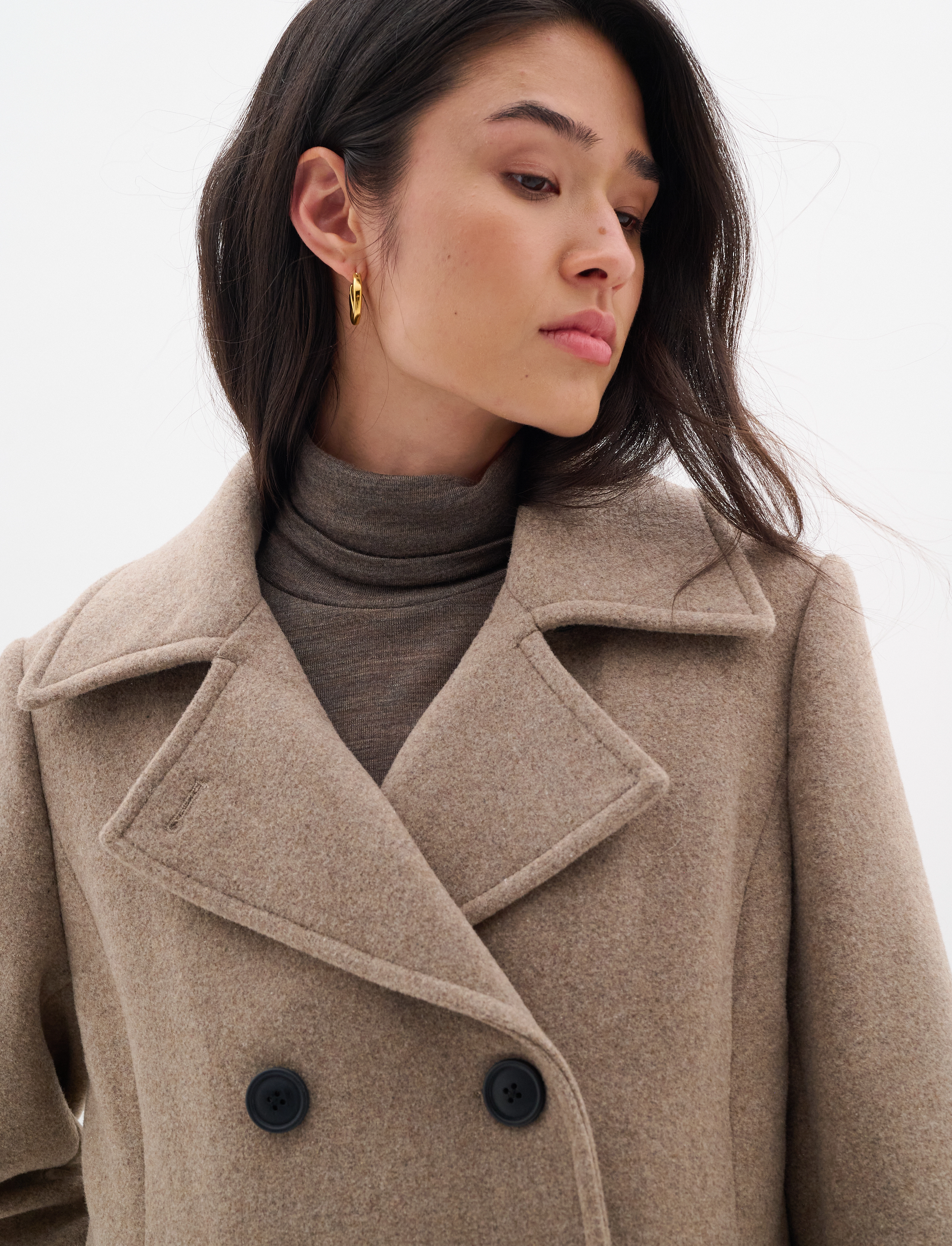 InWear - PerryIW Sailor Coat - overtøj - sandy grey melange - 3