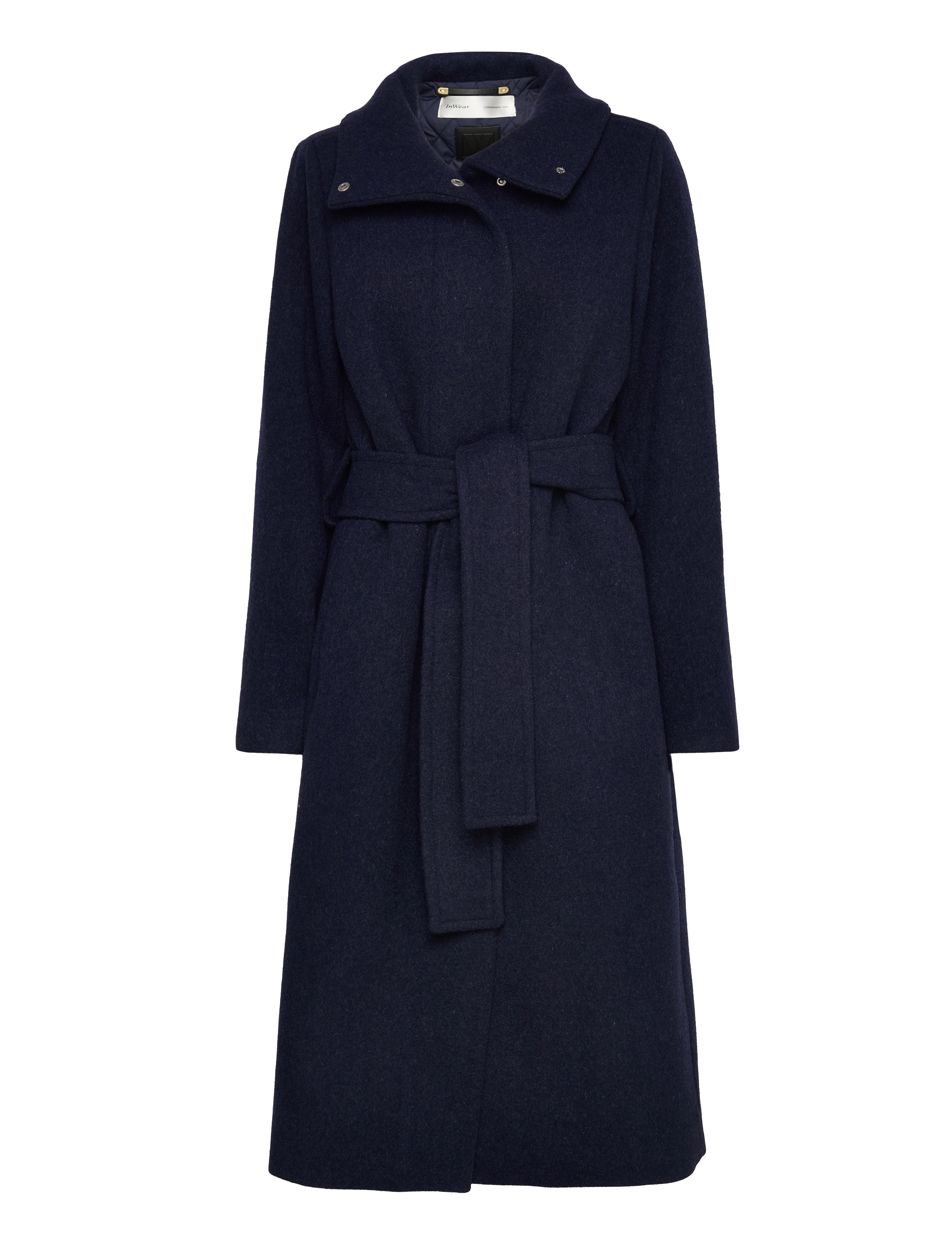 InWear - PerryIW Funnel Coat - marine blue melange - 2