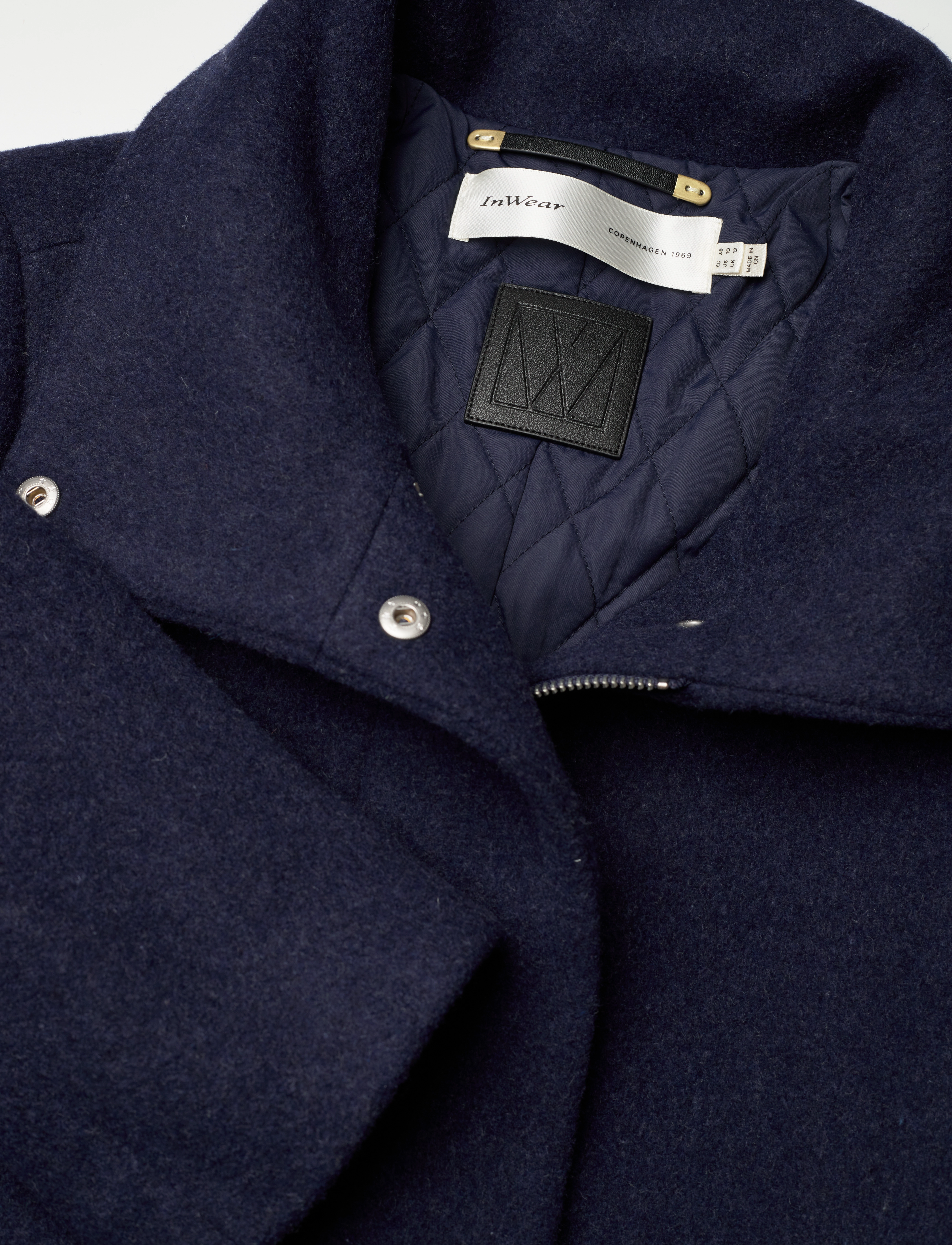 InWear - PerryIW Funnel Coat - marine blue melange - 3