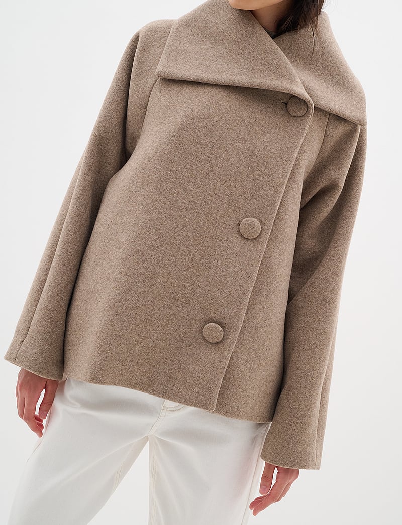 InWear - PerryIW Short Coat - wolljacken - sandy grey melange - 0