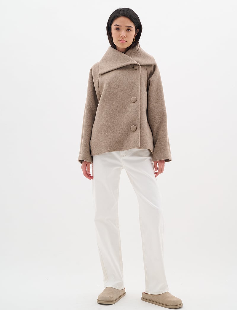 InWear - PerryIW Short Coat - wolljacken - sandy grey melange - 3