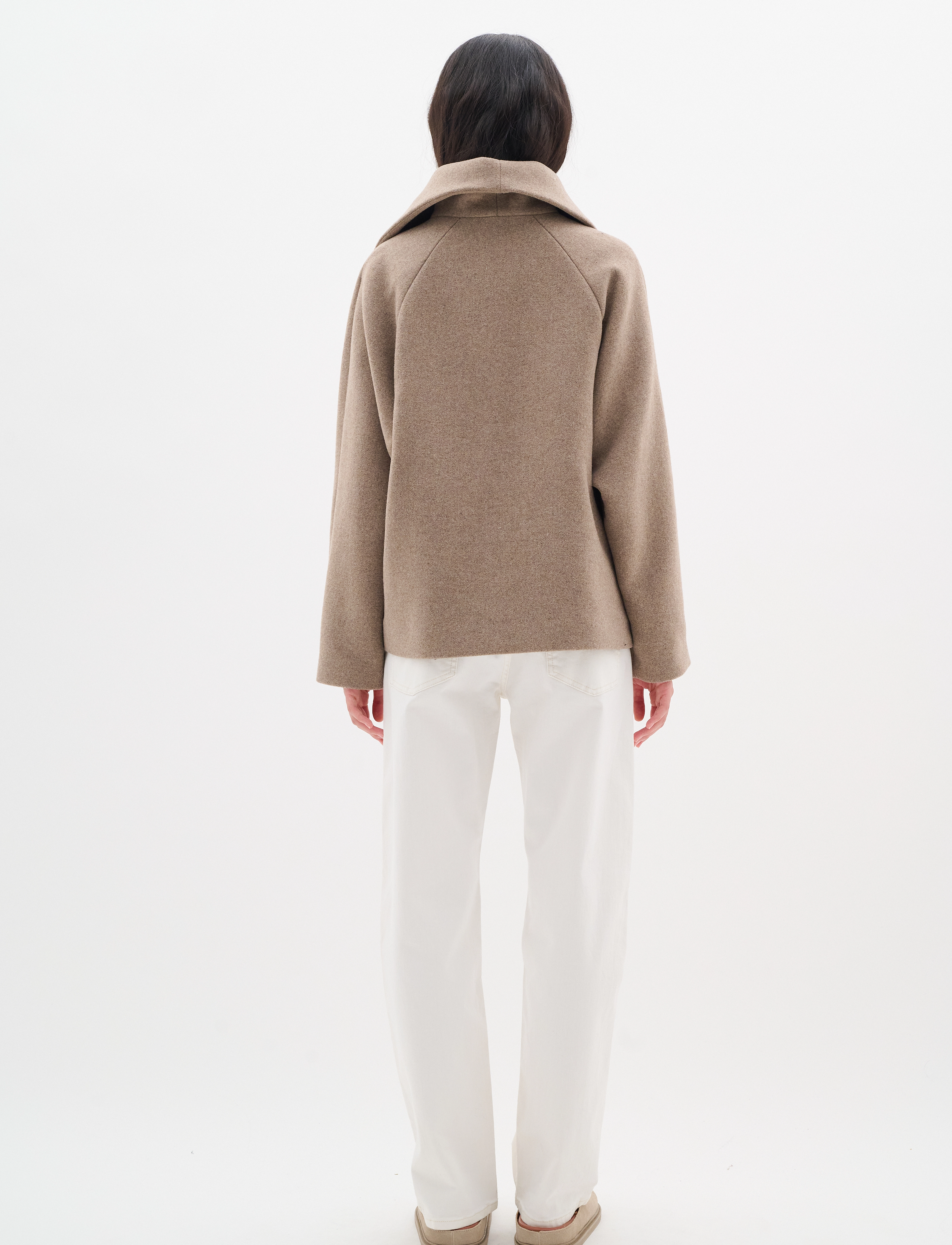 InWear - PerryIW Short Coat - lyhyet villakangastakit - sandy grey melange - 4