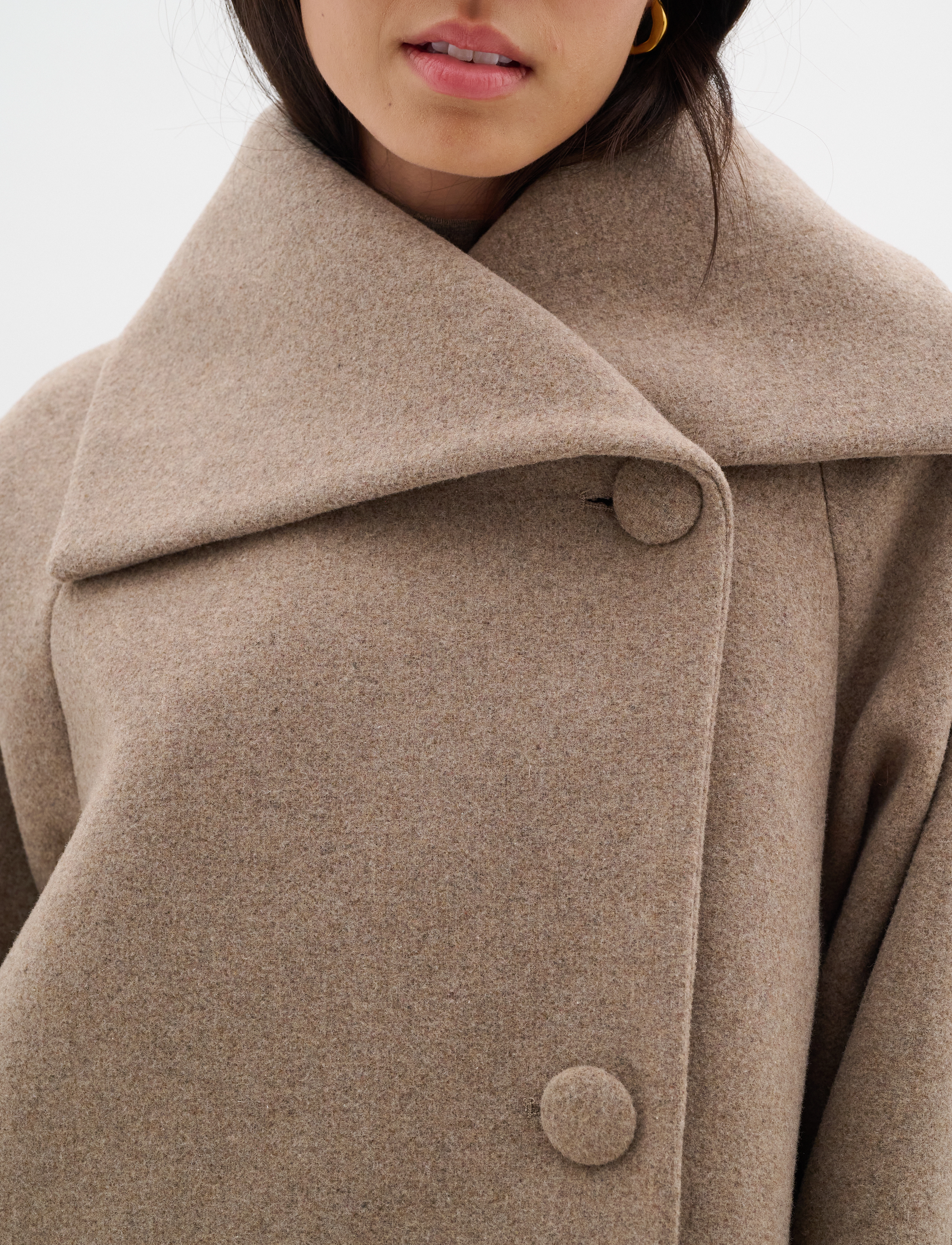 InWear - PerryIW Short Coat - lyhyet villakangastakit - sandy grey melange - 5