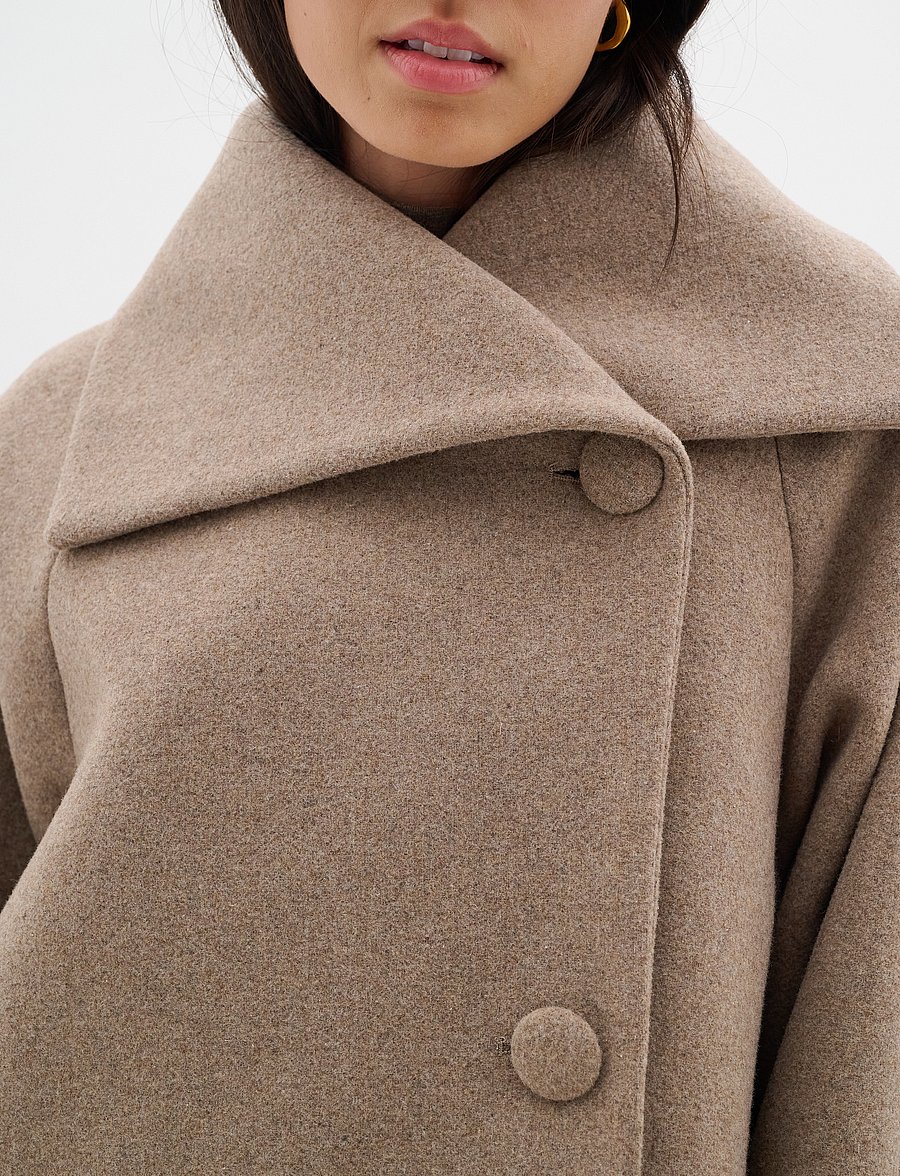 InWear - PerryIW Short Coat - wolljacken - sandy grey melange - 5