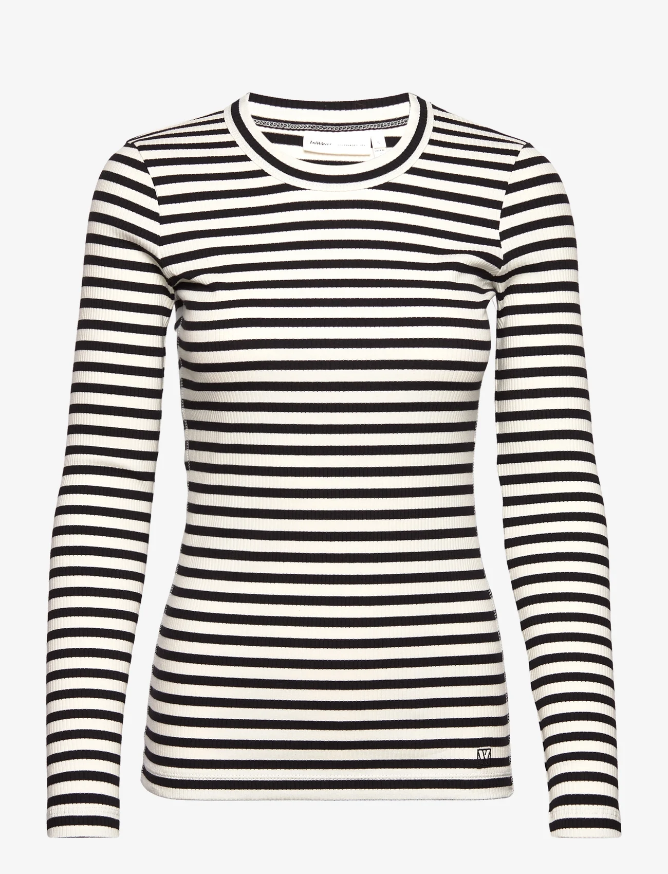 InWear - DagnaIW Striped Tshirt LS - long-sleeved tops - black / whisper white - 0